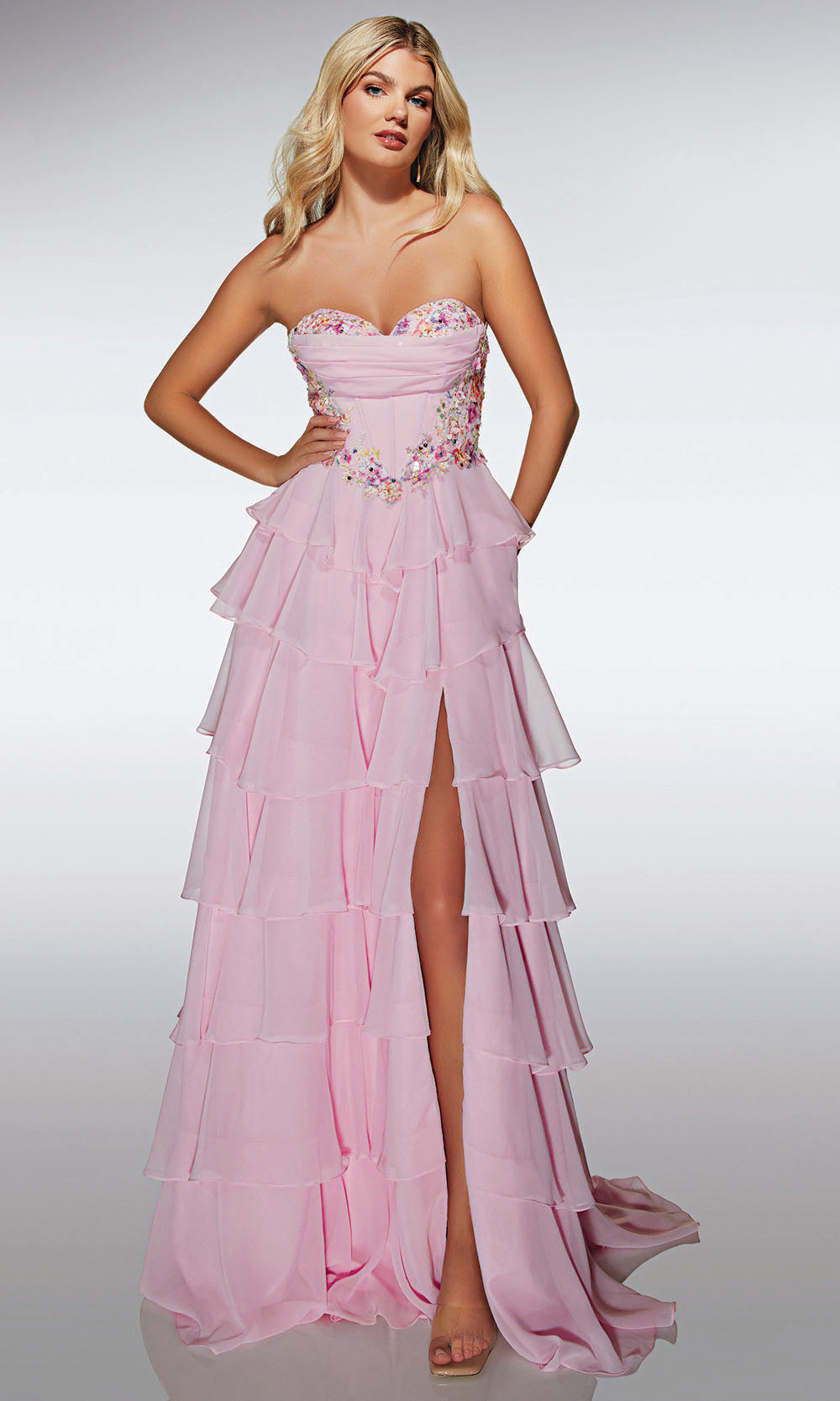 Alyce Paris 62013 - Sweetheart Corset Dress with Slit Prom Dresses