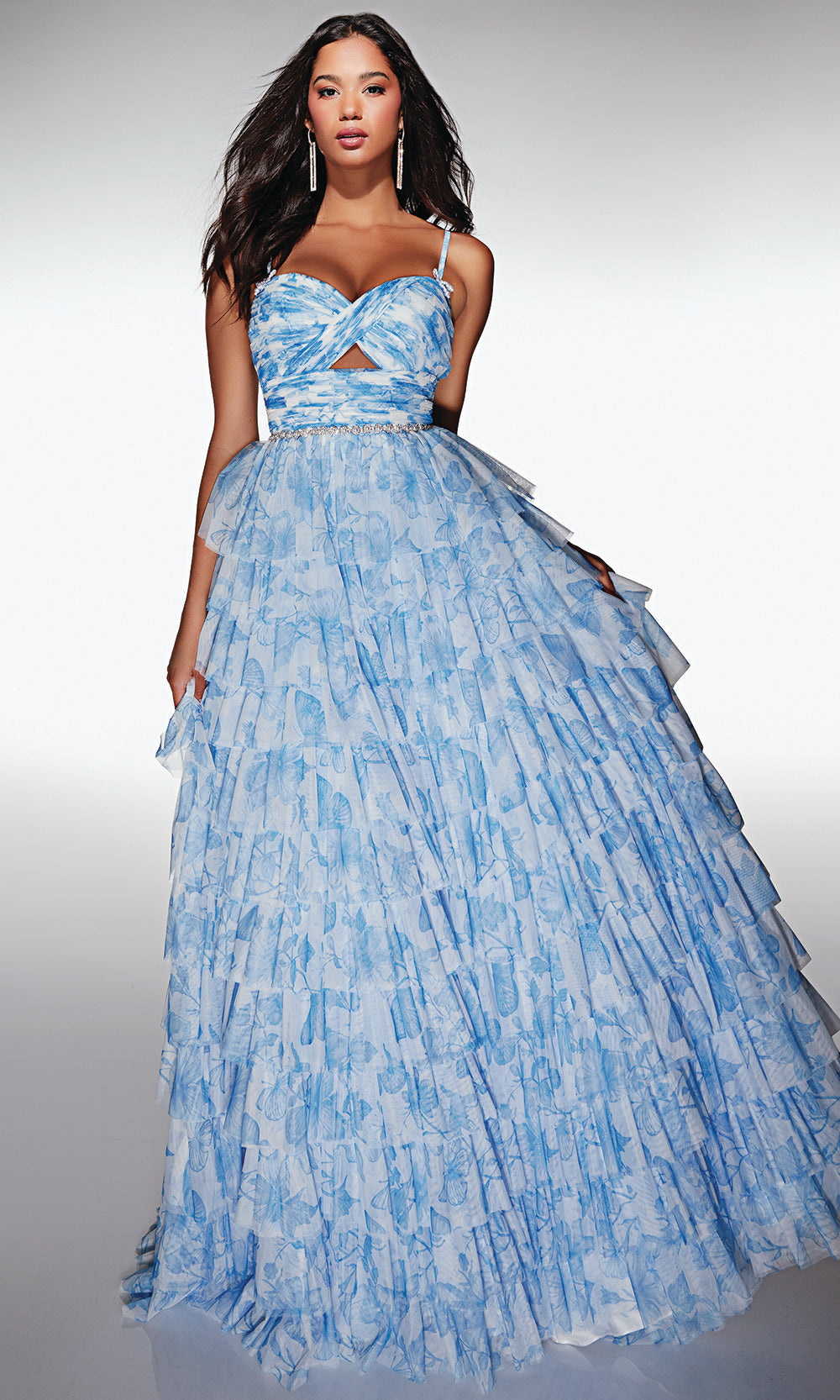 Alyce Paris 62018 - Ruffled Gown with Cutout and Beaded Waist Prom Dresses