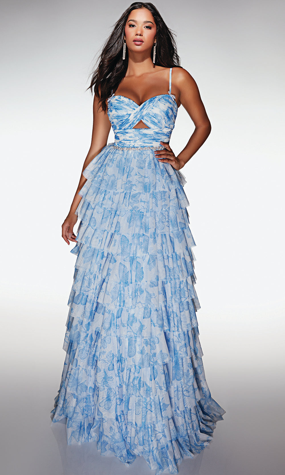 Alyce Paris 62018 - Ruffled Gown with Cutout and Beaded Waist Prom Dresses