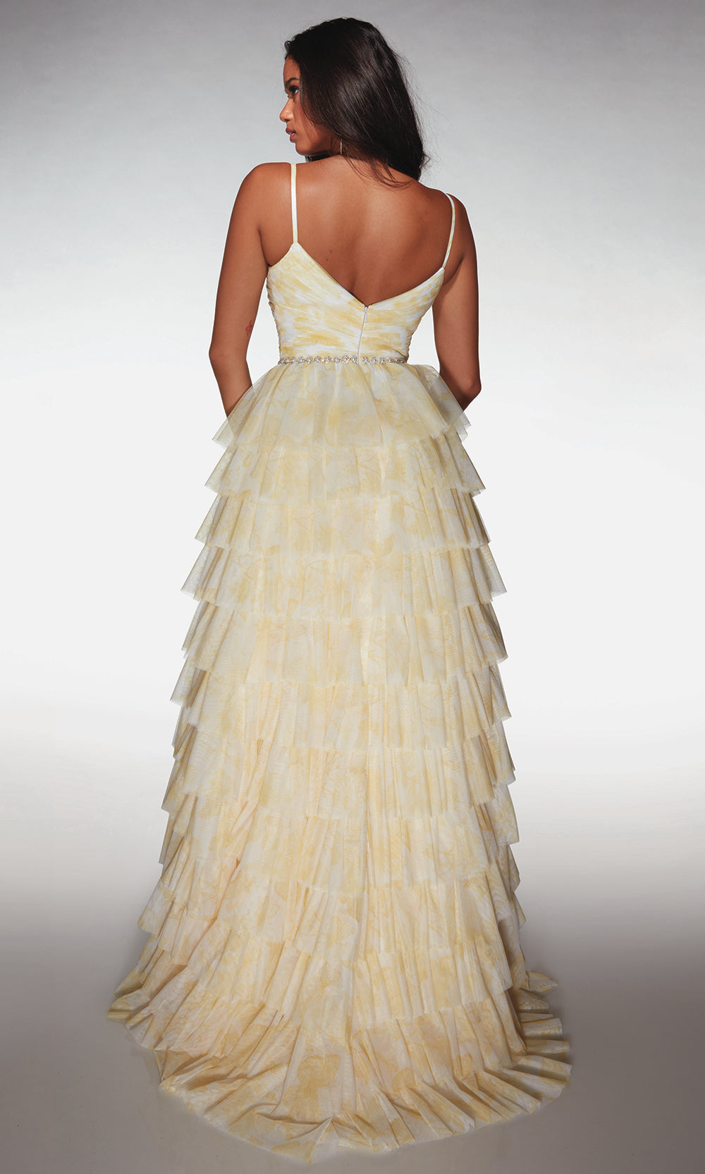 Alyce Paris 62018 - Ruffled Gown with Cutout and Beaded Waist Prom Dresses