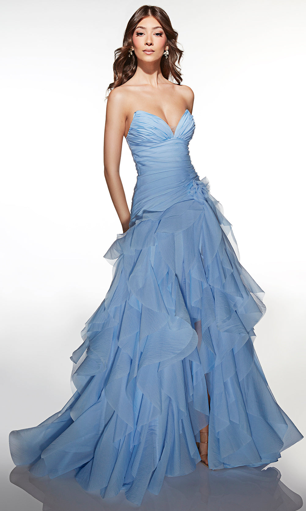 Alyce Paris 62024 - Ruched Strapless Gown With Cascading Skirt Prom Dresses