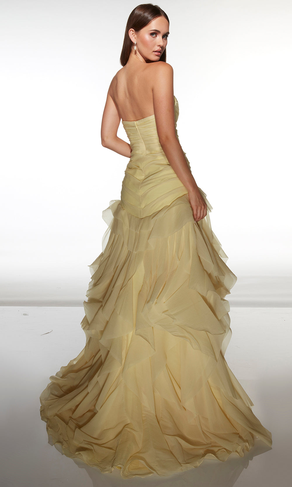 Alyce Paris 62024 - Ruched Strapless Gown With Cascading Skirt Prom Dresses