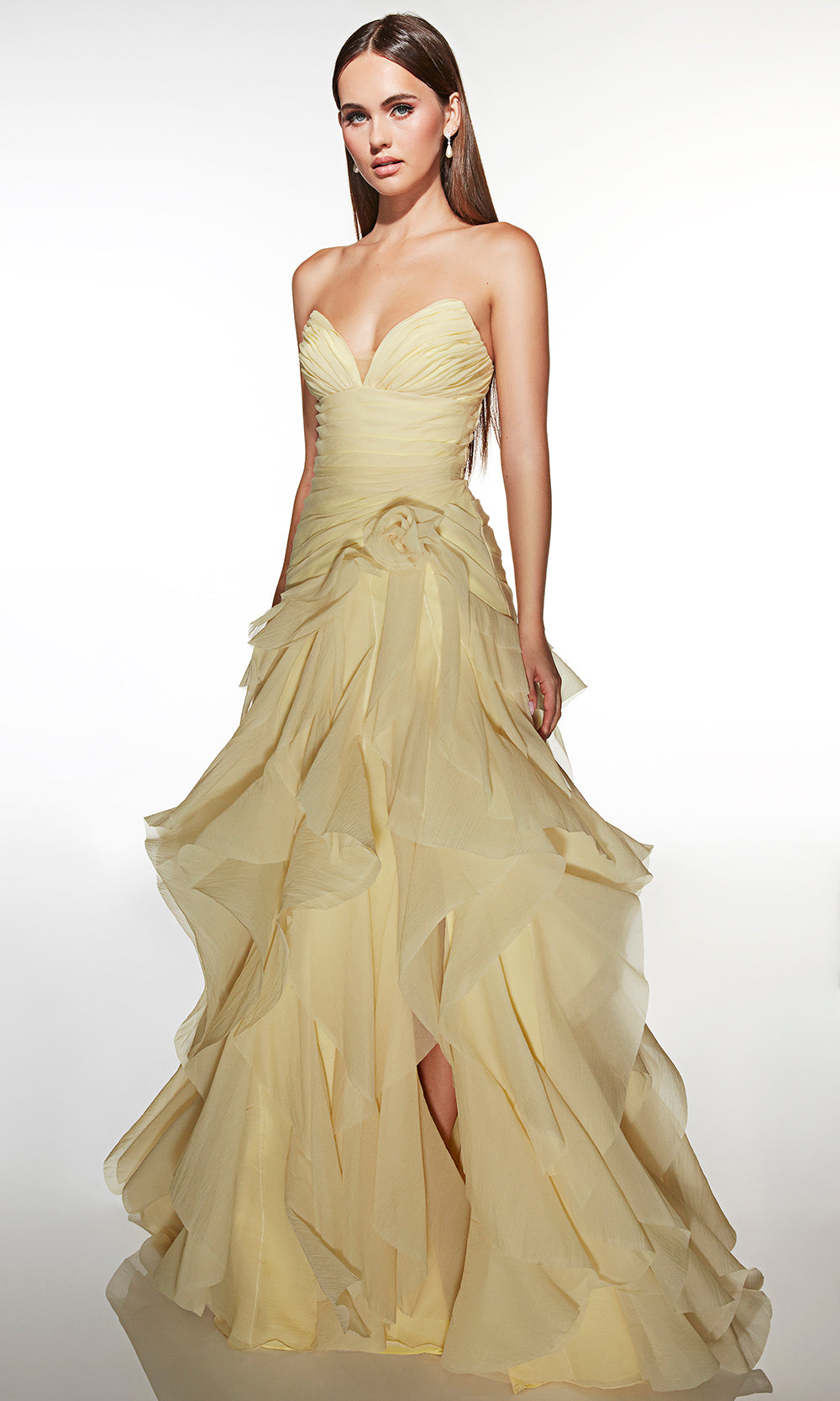 Alyce Paris 62024 - Ruched Strapless Gown With Cascading Skirt Prom Dresses