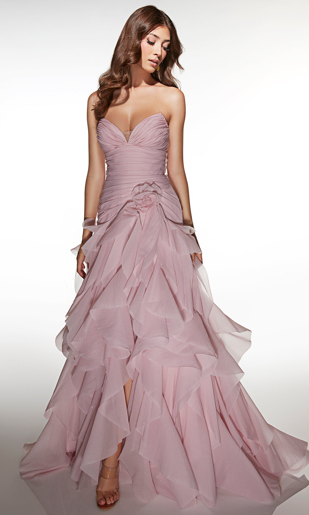 Alyce Paris 62024 - Ruched Strapless Gown With Cascading Skirt Prom Dresses