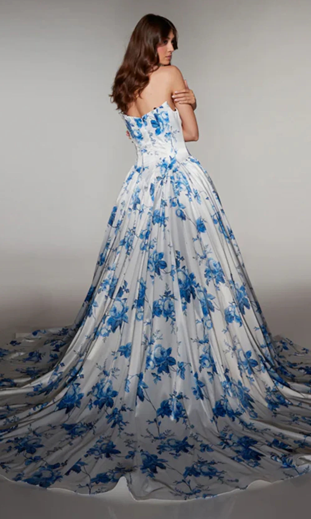 Alyce Paris 62026 - Strapless Printed Ball Gown with Corset Bodice Prom Dresses
