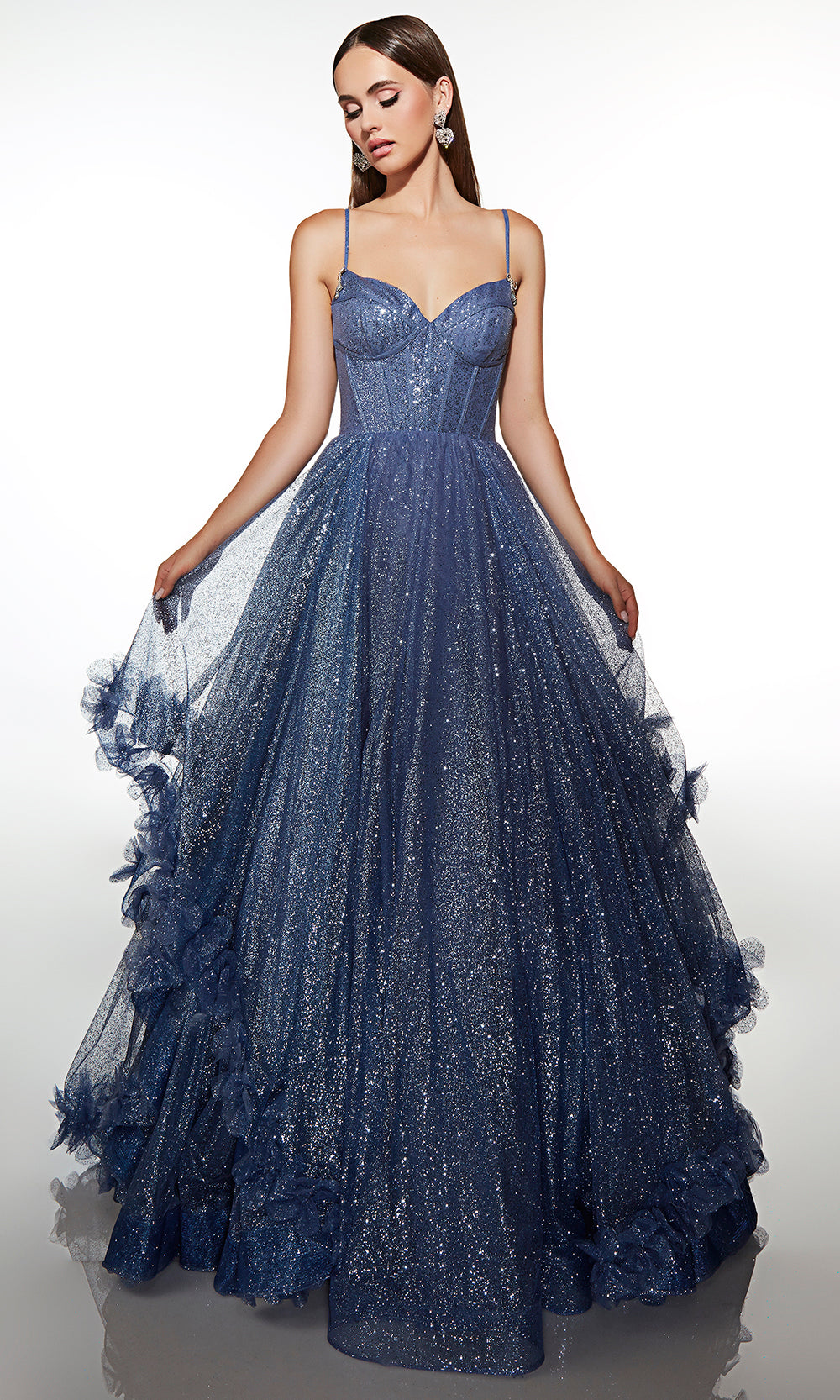 Alyce Paris 62032 - Sparkling Ball Gown with Floral Applique Prom Dresses