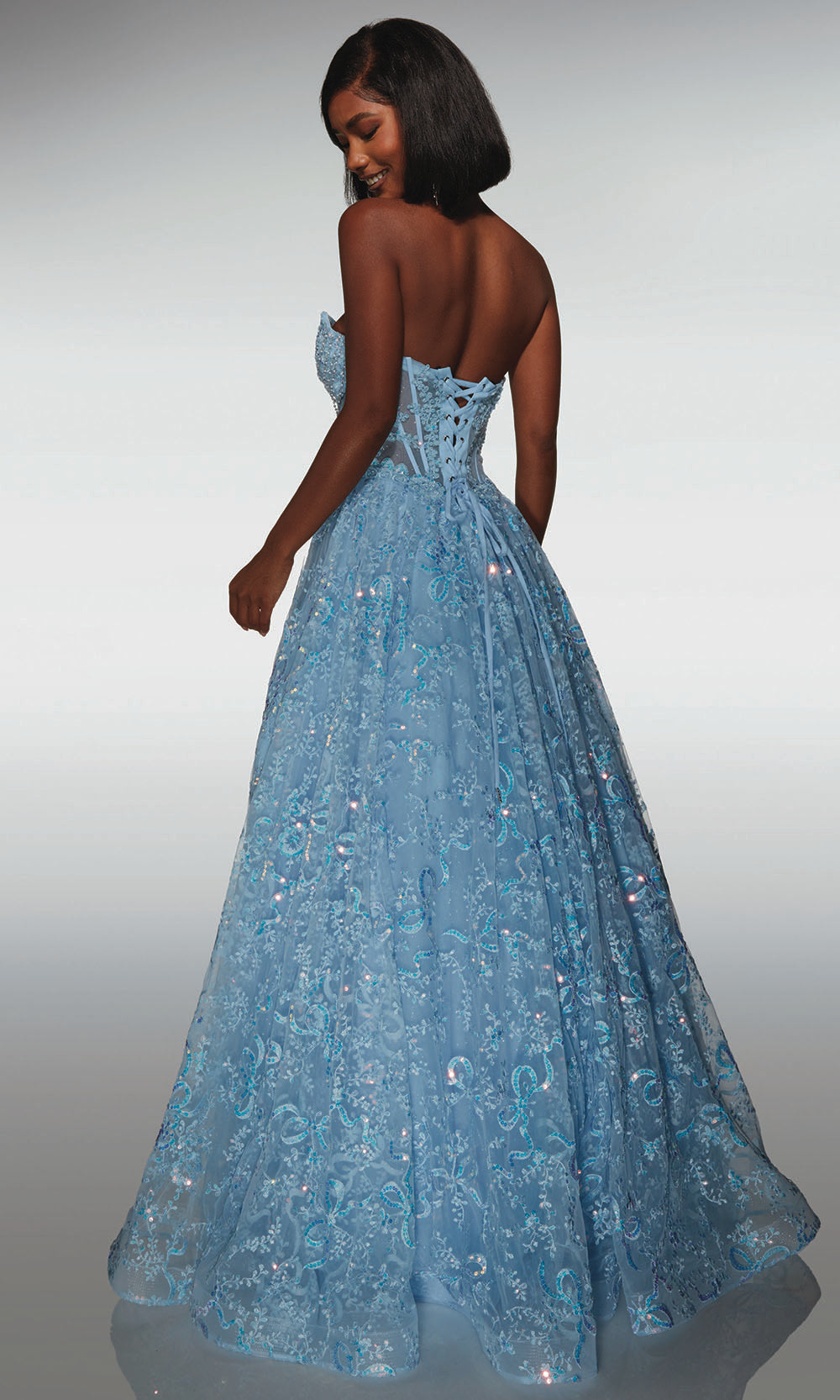 Alyce Paris 62033 - Glittering A-Line Dress with Slit Prom Dresses