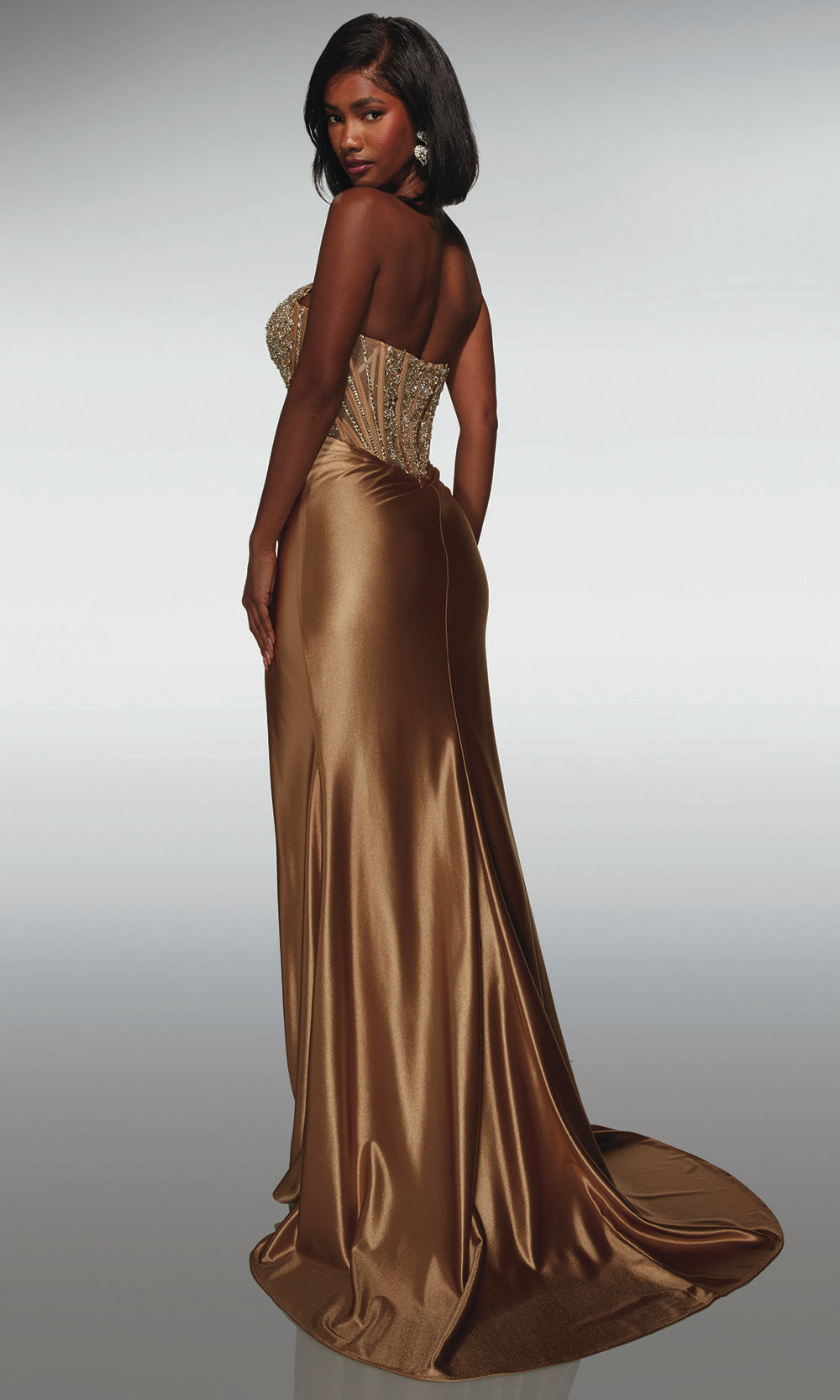Alyce Paris 62034 - Strapless Beaded Slit Dress Prom Dresses