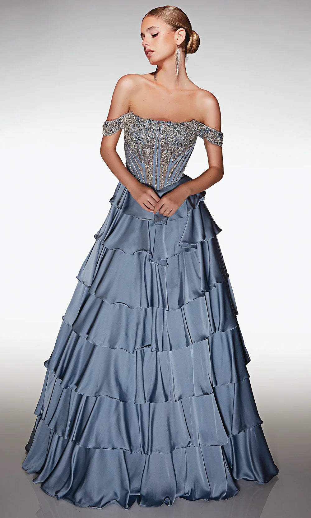 Alyce Paris 62035 - Corset Bodice Tiered Evening Dress Prom Dresses