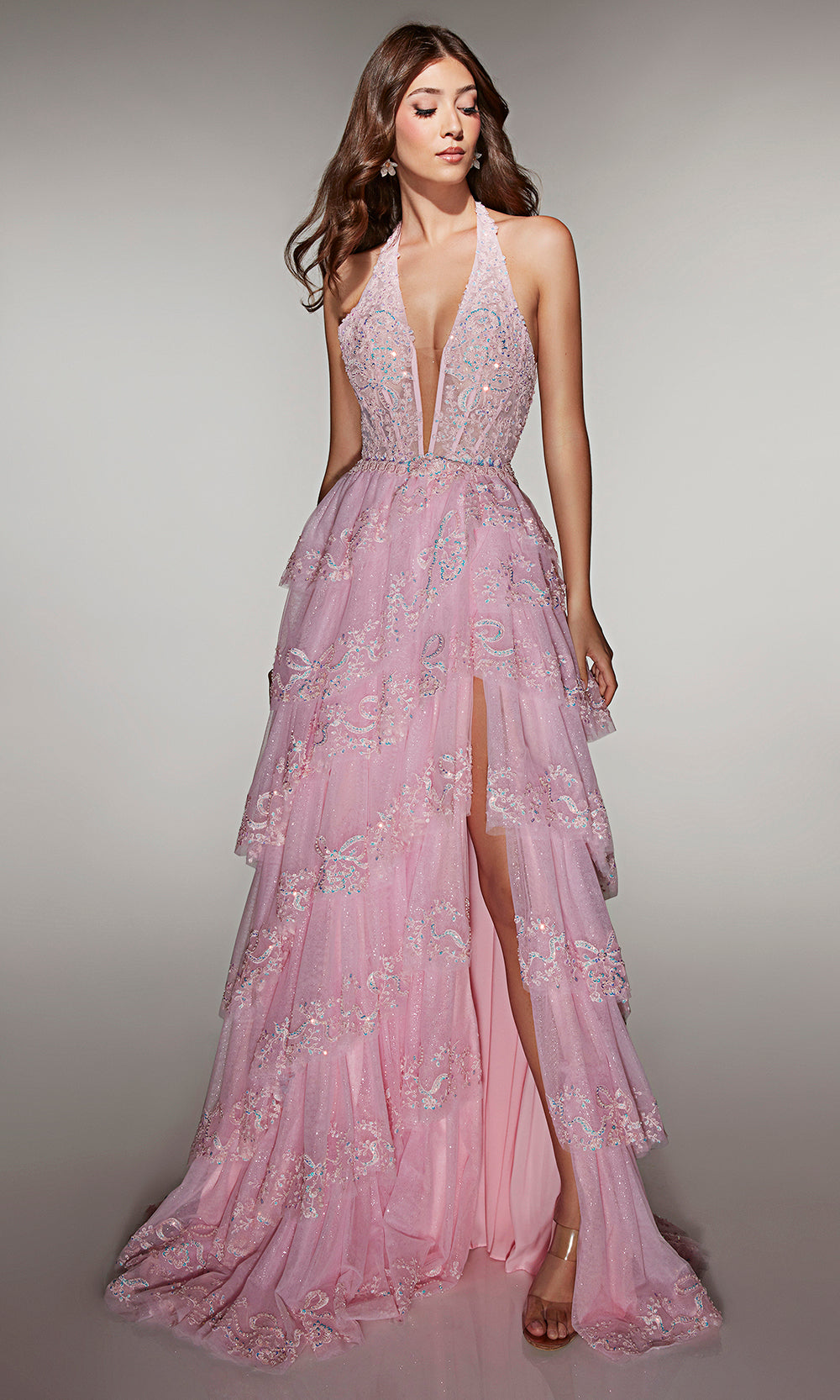 Alyce Paris 62037 - Beaded Bodice Dress with High Slit Prom Dresses