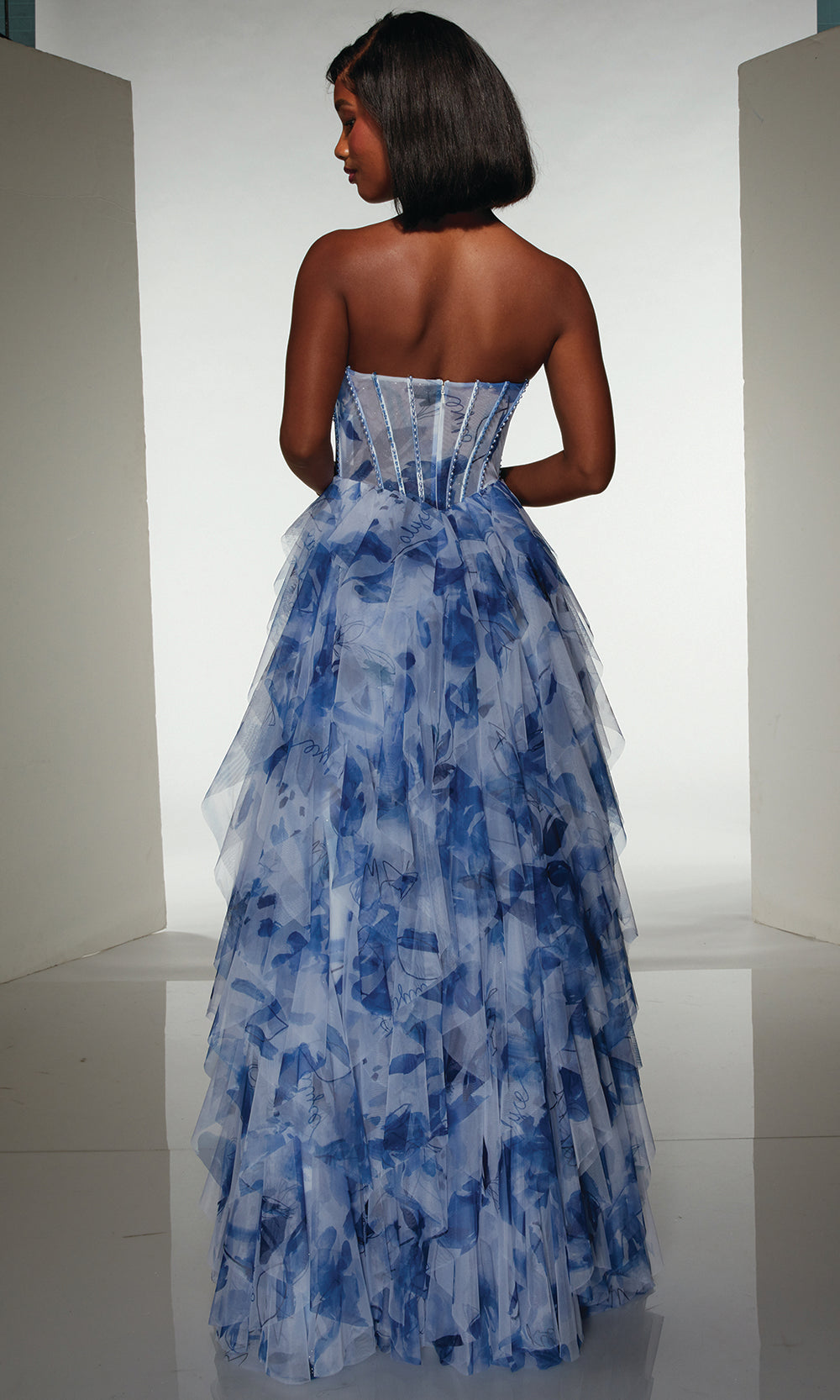 Alyce Paris 62041 - Ruffled Strapless Gown with Lace Up Back Prom Dresses