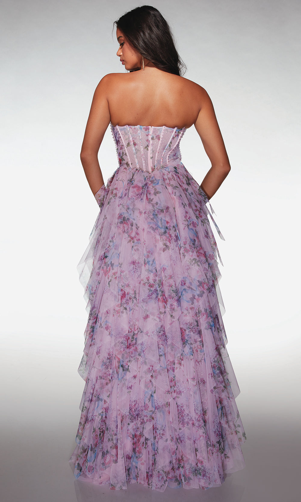 Alyce Paris 62041 - Ruffled Strapless Gown with Lace Up Back Prom Dresses
