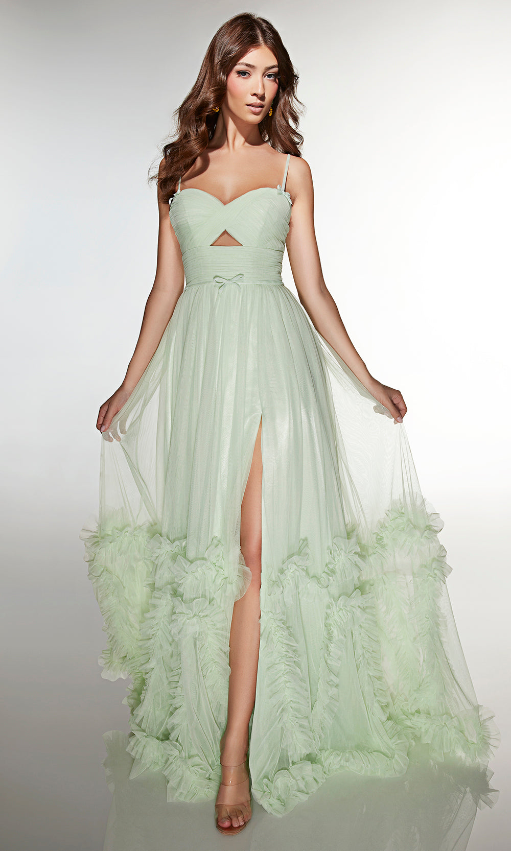 Alyce Paris 62043 - Sheer corset gown with layered ruffle details Prom Dresses