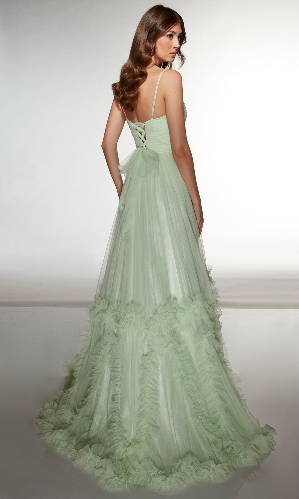 Alyce Paris 62043 - Sheer corset gown with layered ruffle details Prom Dresses