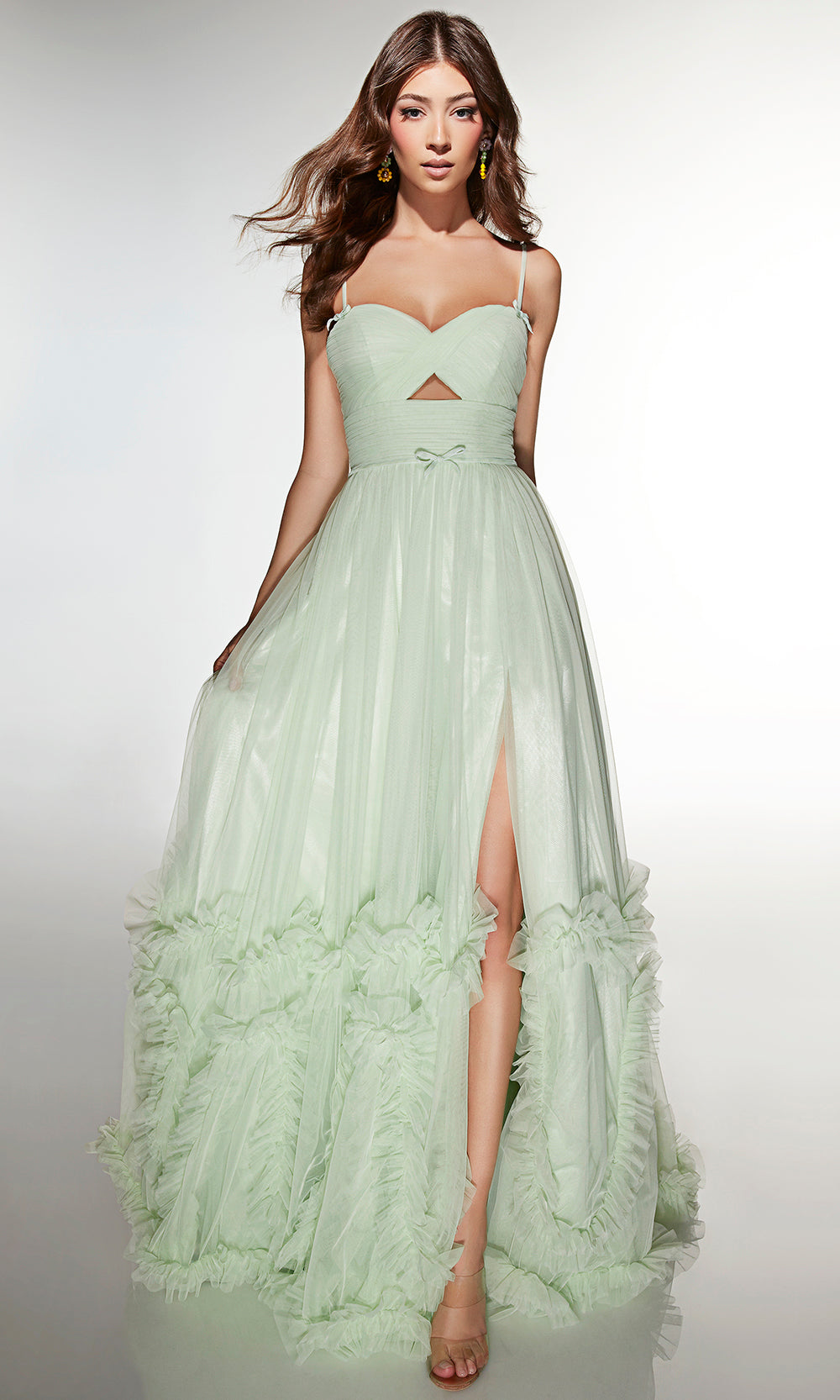 Alyce Paris 62043 - Sheer corset gown with layered ruffle details Prom Dresses