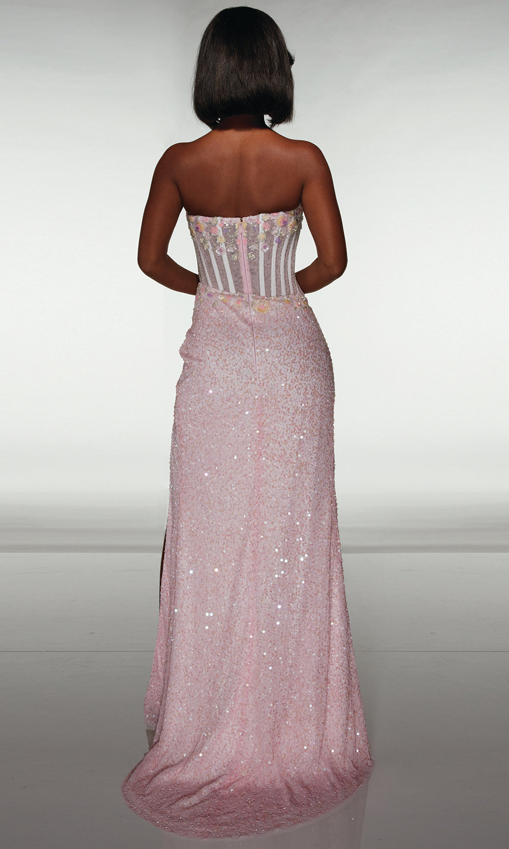 Alyce Paris 62047 - Floral Corset Sequin Evening Dress Prom Dresses