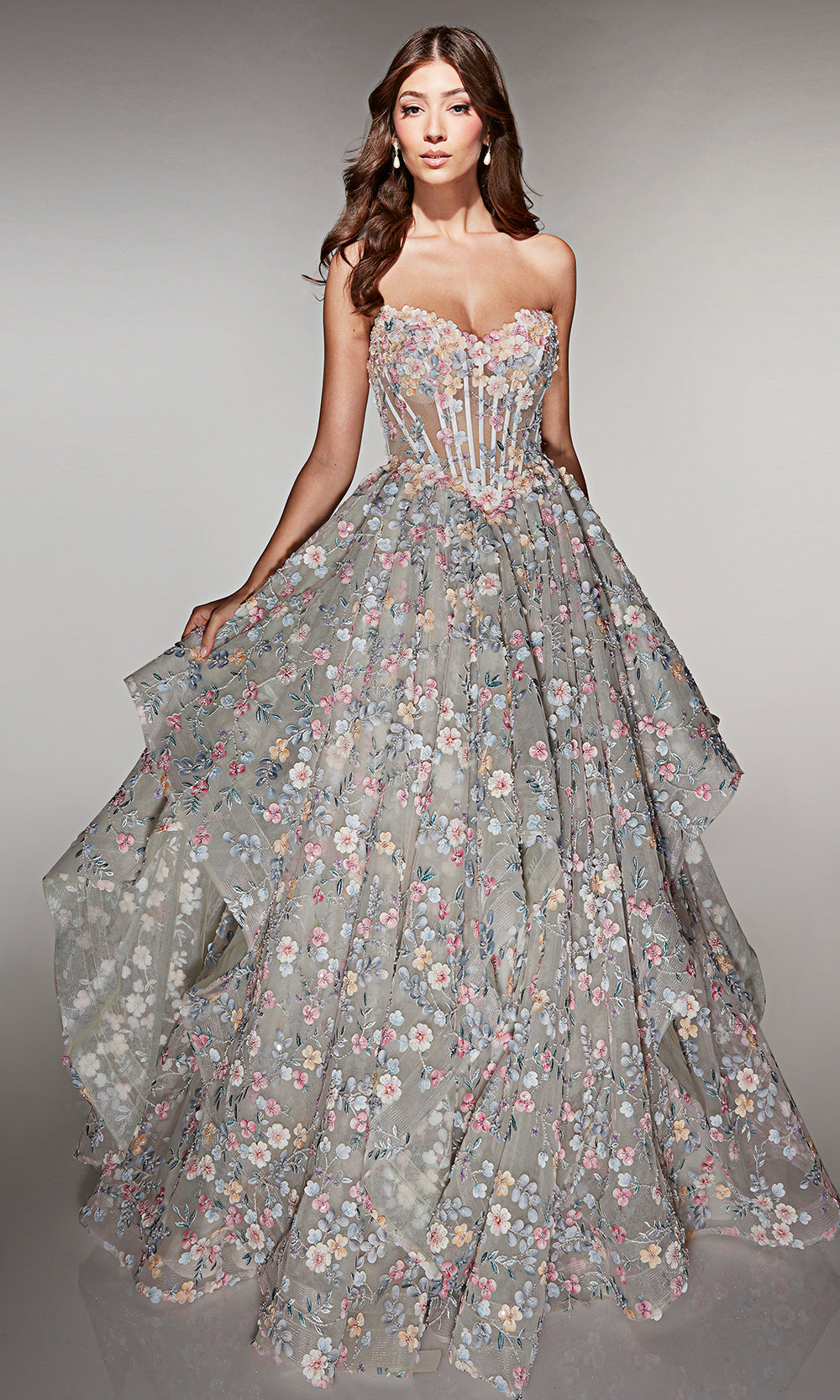 Alyce Paris 62048 - Layered Applique Formal Dress Prom Dresses