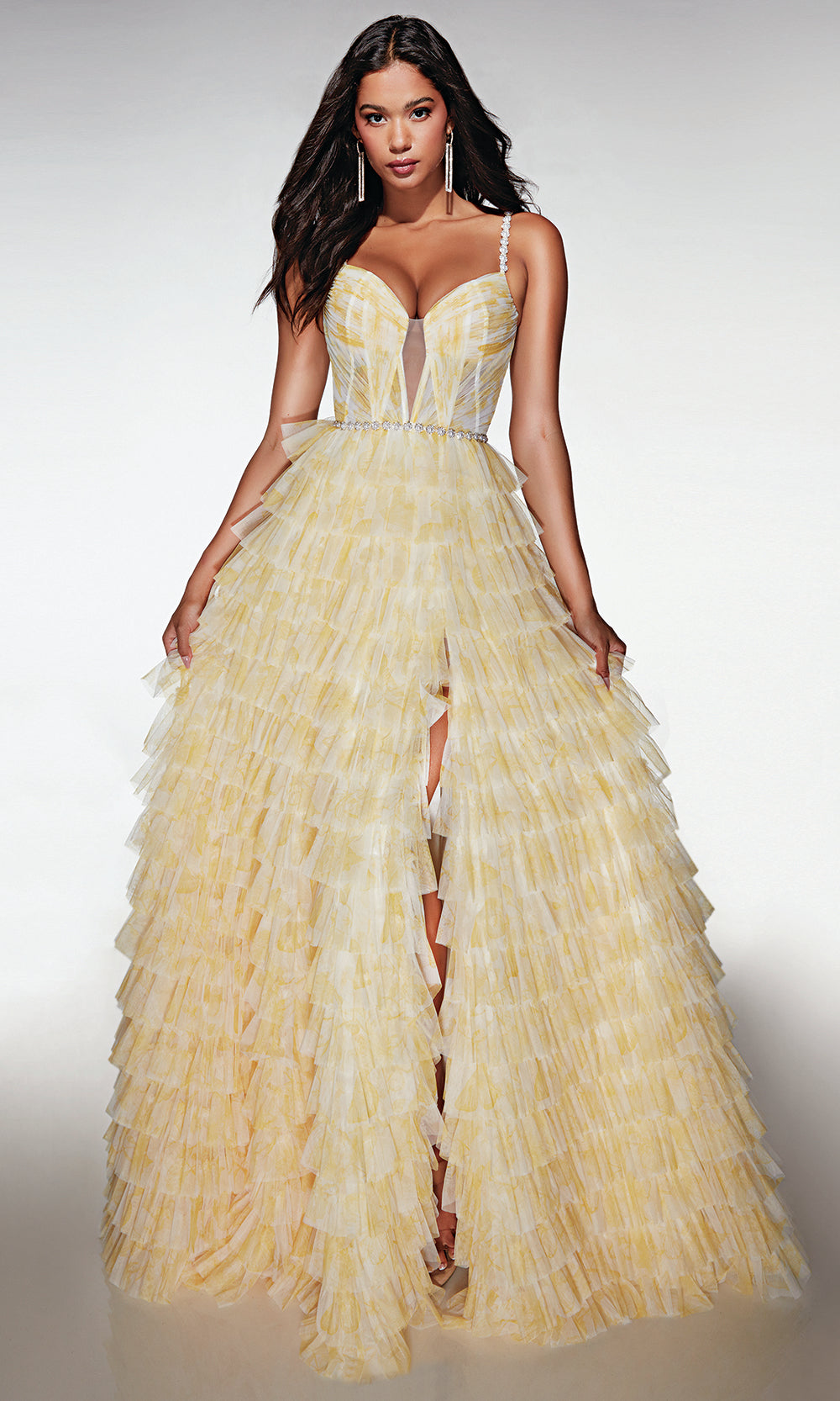 Alyce Paris 62052 - Floral Textured Ballgown with Slit Prom Dresses