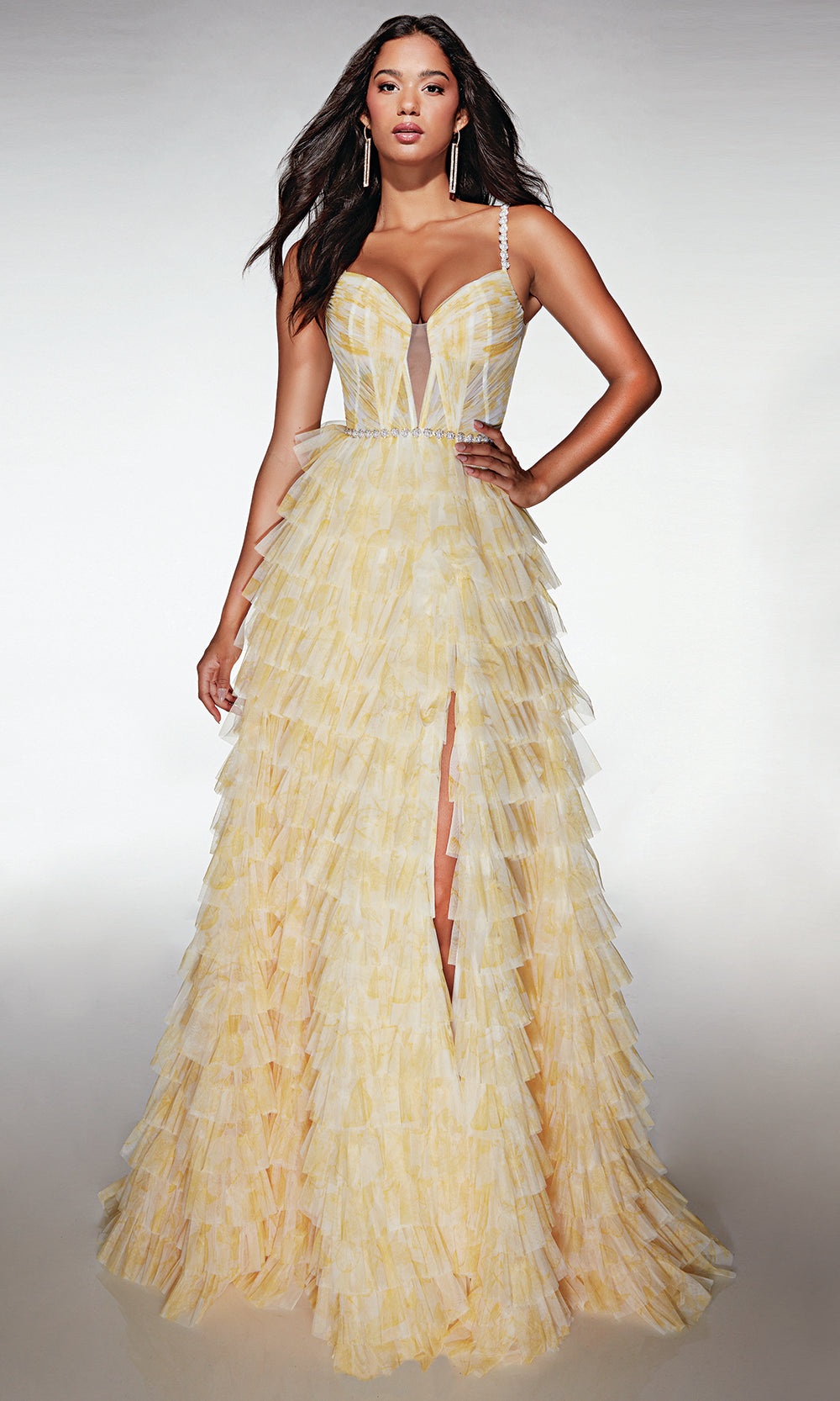 Alyce Paris 62052 - Floral Textured Ballgown with Slit Prom Dresses