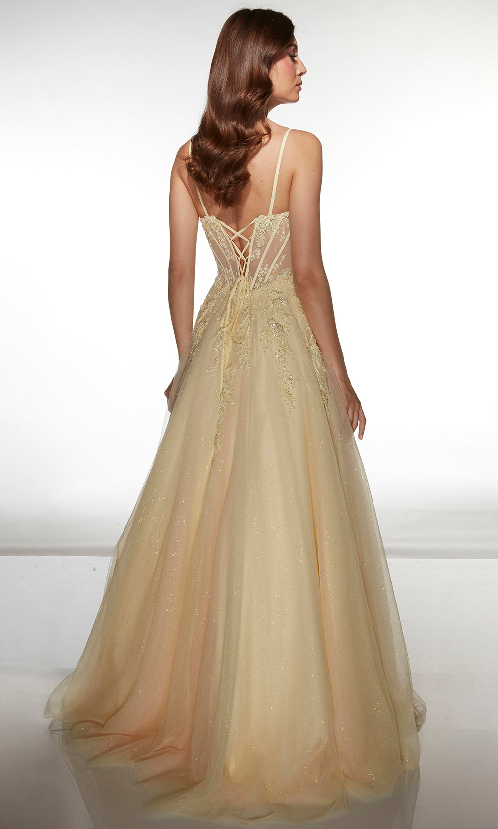 Alyce Paris 62061 - Lace Embellished Glitter Ball Gown Prom Dresses
