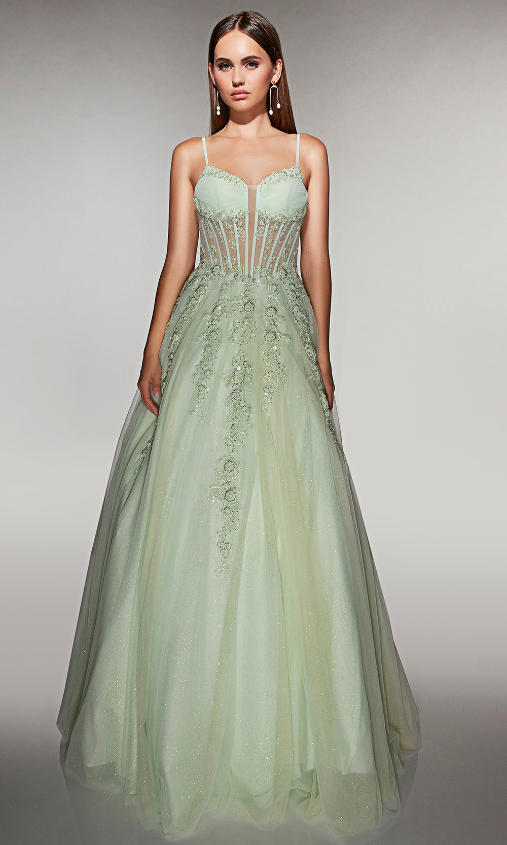 Alyce Paris 62061 - Lace Embellished Glitter Ball Gown Prom Dresses