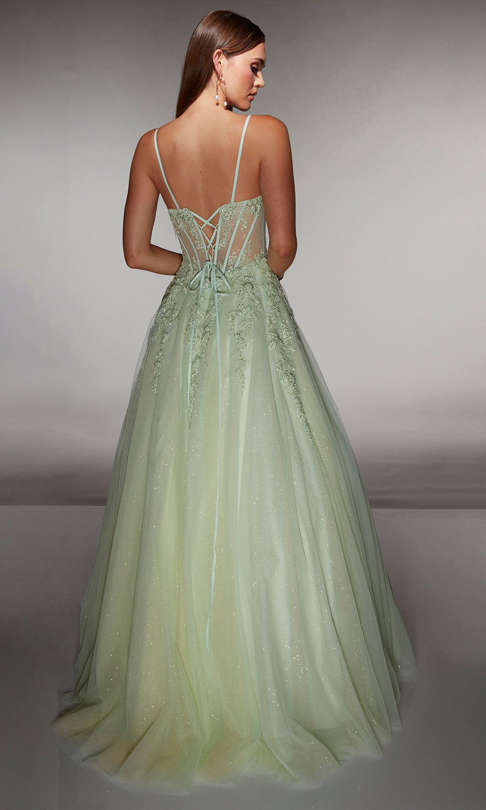 Alyce Paris 62061 - Lace Embellished Glitter Ball Gown Prom Dresses