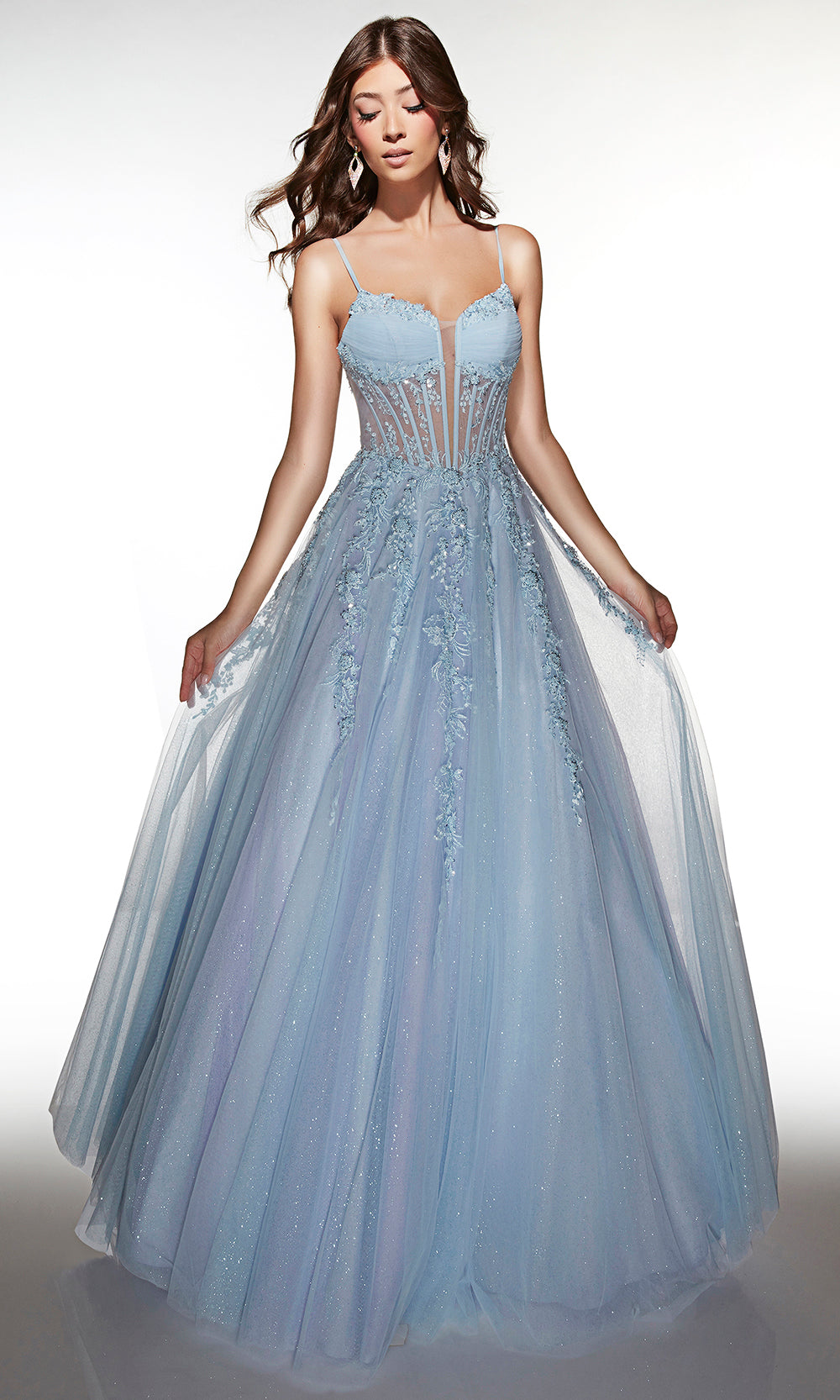 Alyce Paris 62061 - Lace Embellished Glitter Ball Gown Prom Dresses