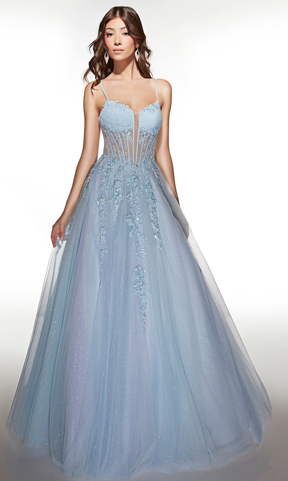 Alyce Paris 62061 - Lace Embellished Glitter Ball Gown Prom Dresses