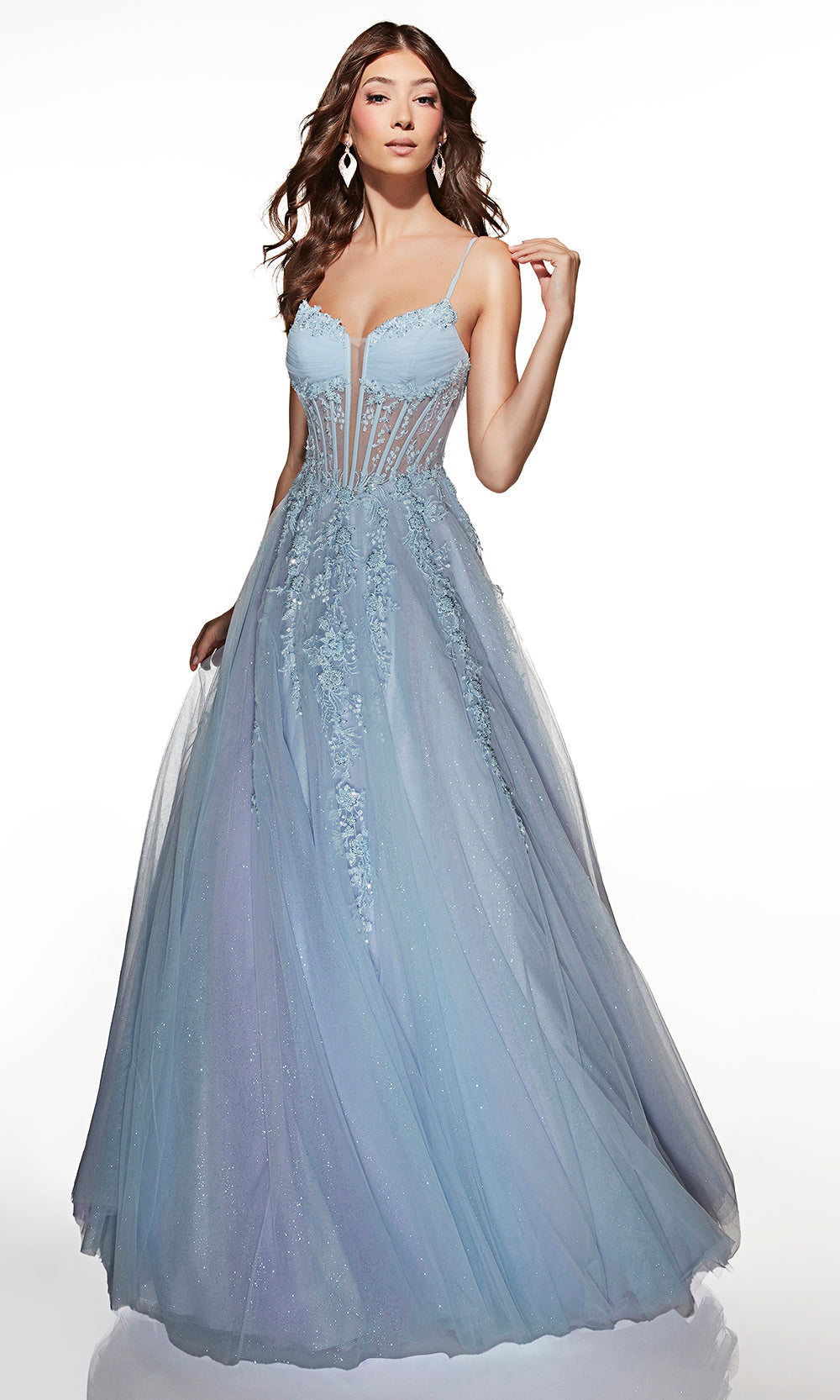 Alyce Paris 62061 - Lace Embellished Glitter Ball Gown Prom Dresses
