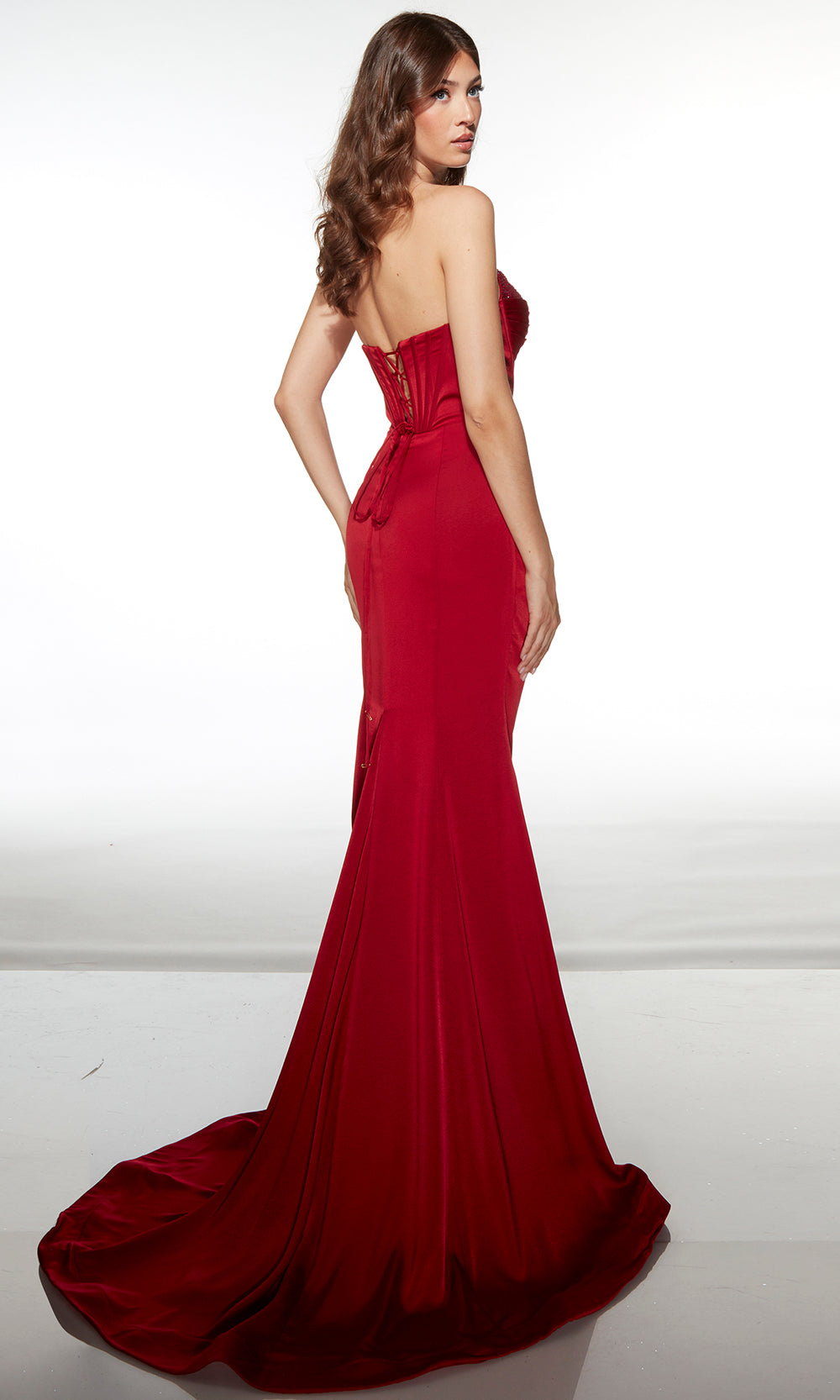 Alyce Paris 62062 - Pleated Sweetheart Gown with Lace Up Back Prom Dresses
