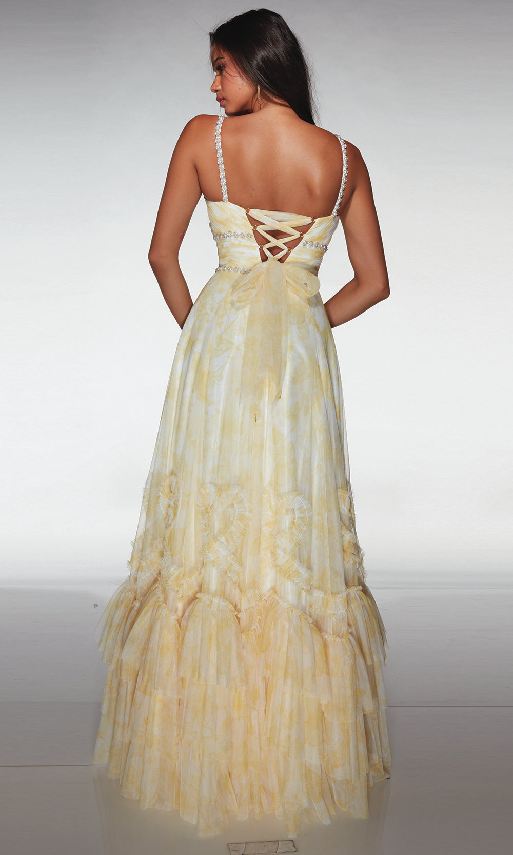 Alyce Paris 62063 - Embellished Strap Lace Up Gown Prom Dresses