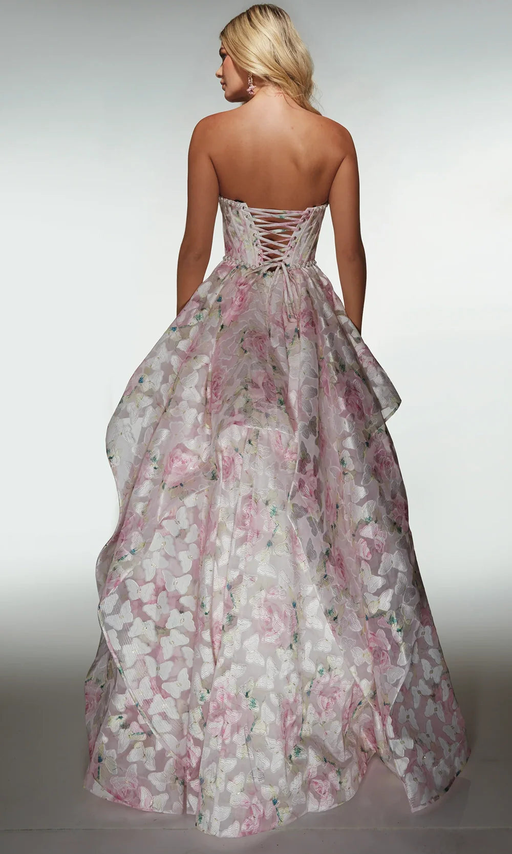 Alyce Paris 62071 - Romantic Lace Up Floral Ball Gown Prom Dresses