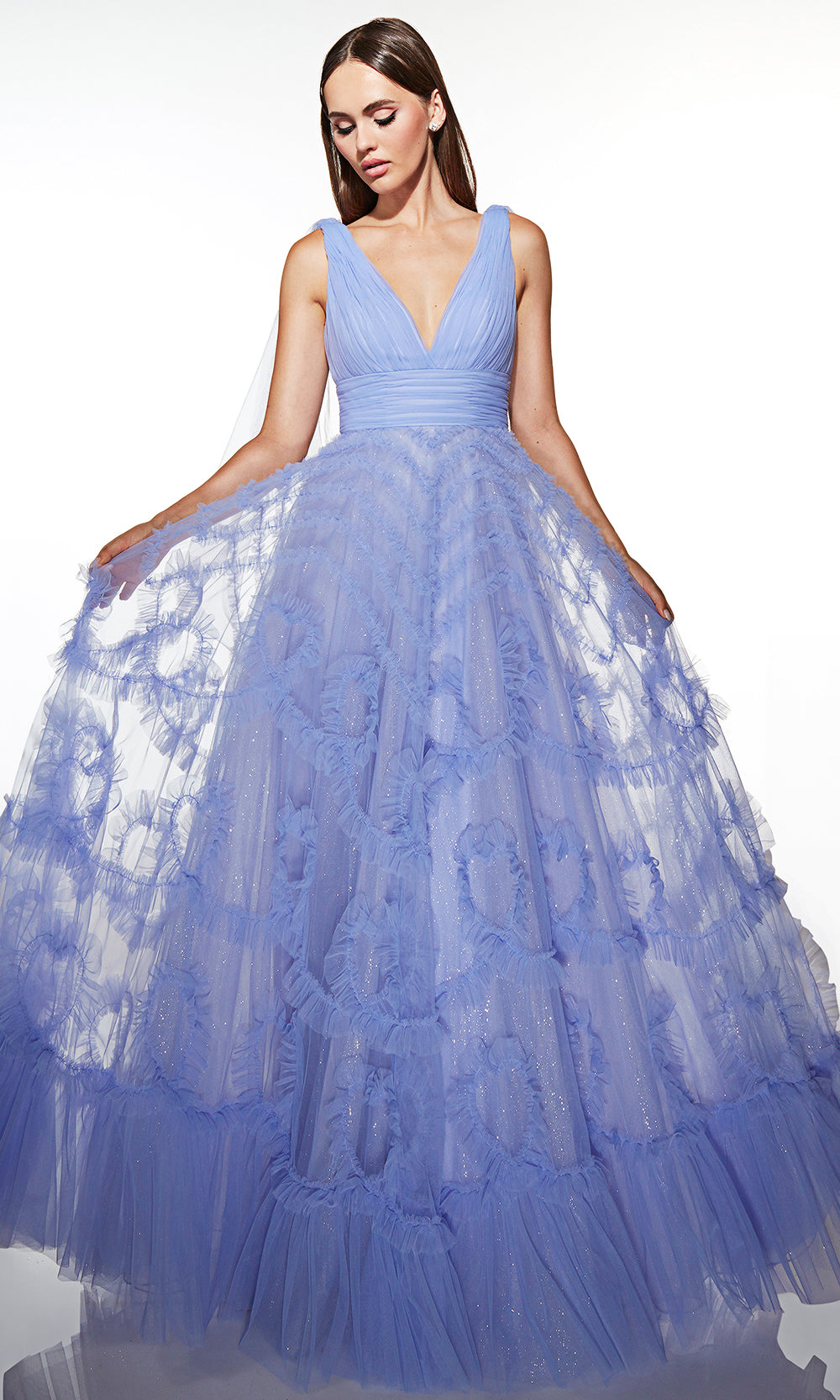 Alyce Paris 62079 - Ruched Bodice Tiered Tulle Dress Prom Dresses