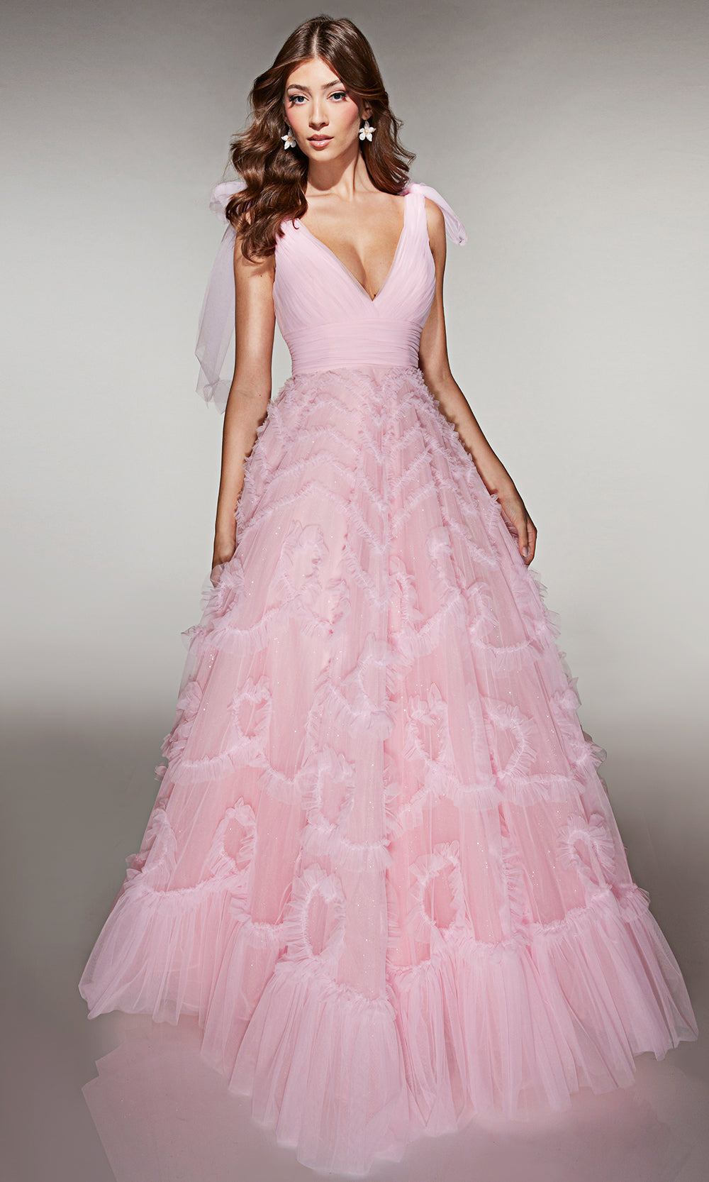 Alyce Paris 62079 - Ruched Bodice Tiered Tulle Dress Prom Dresses