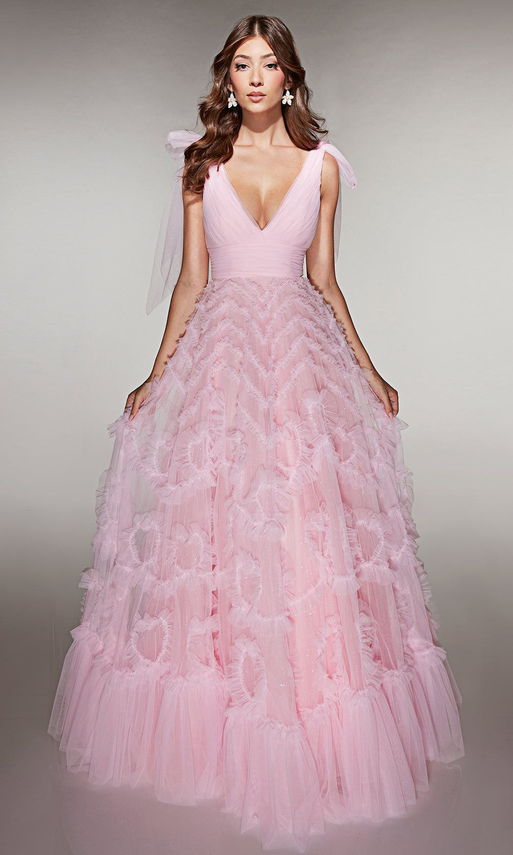 Alyce Paris 62079 - Ruched Bodice Tiered Tulle Dress Prom Dresses