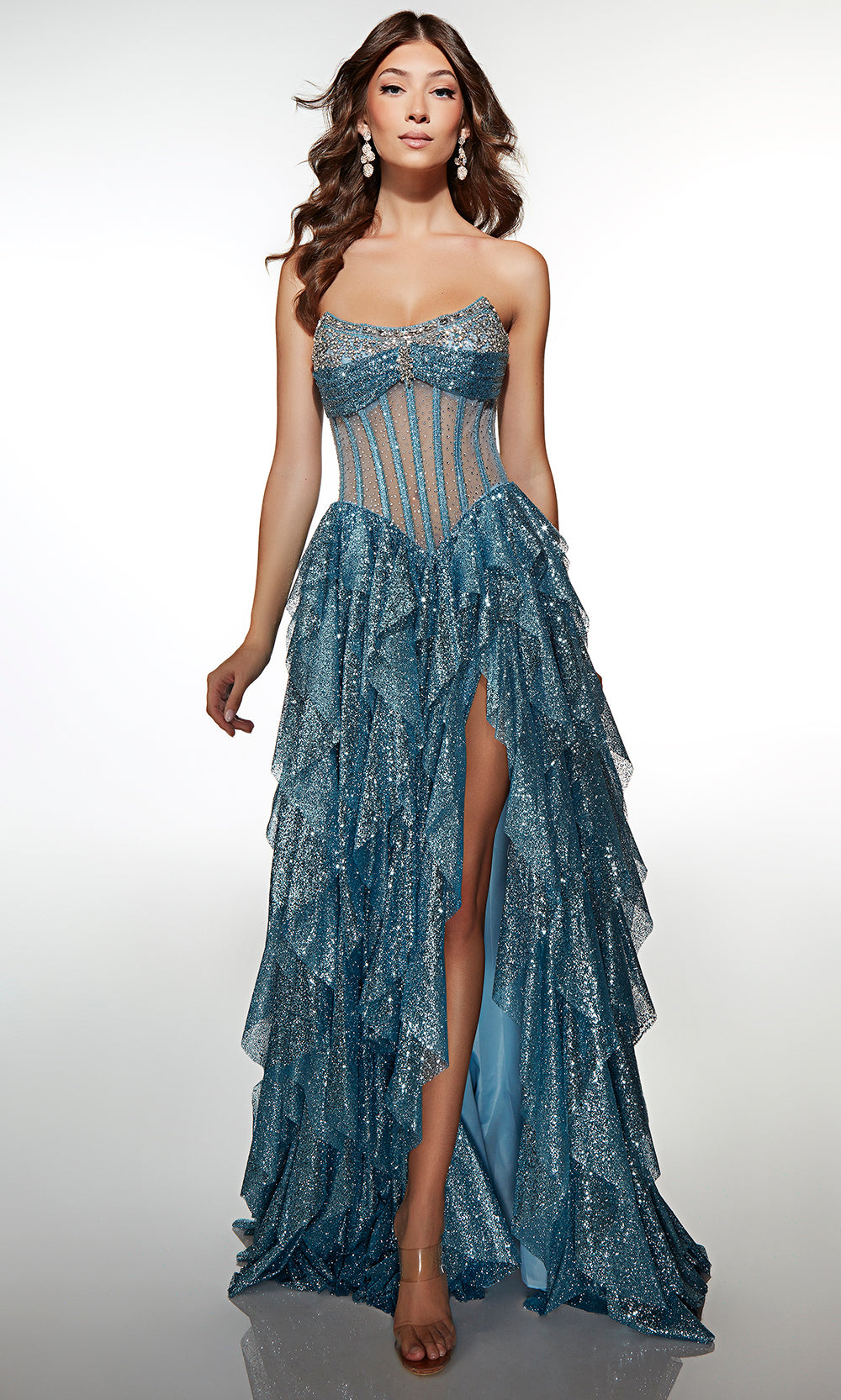 Alyce Paris 62081 - Sparkling Ruffle Corset Evening Dress Prom Dresses