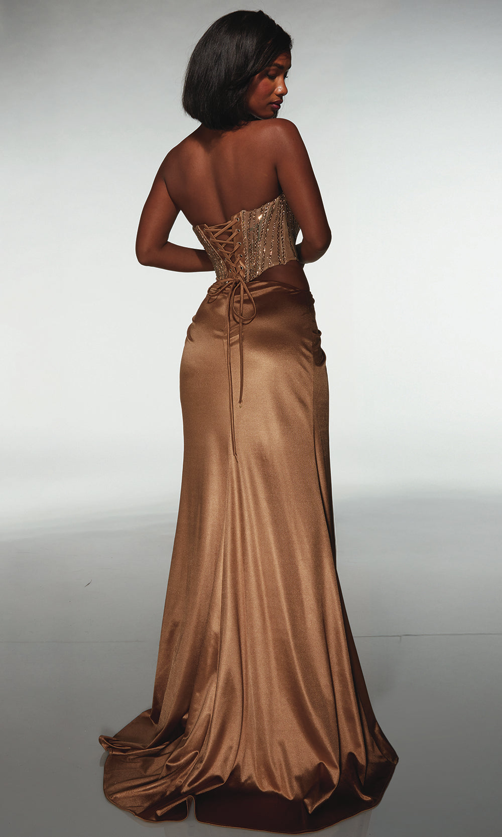 Alyce Paris 62087 - Draped Slit Skirt Formal Dress Prom Dresses