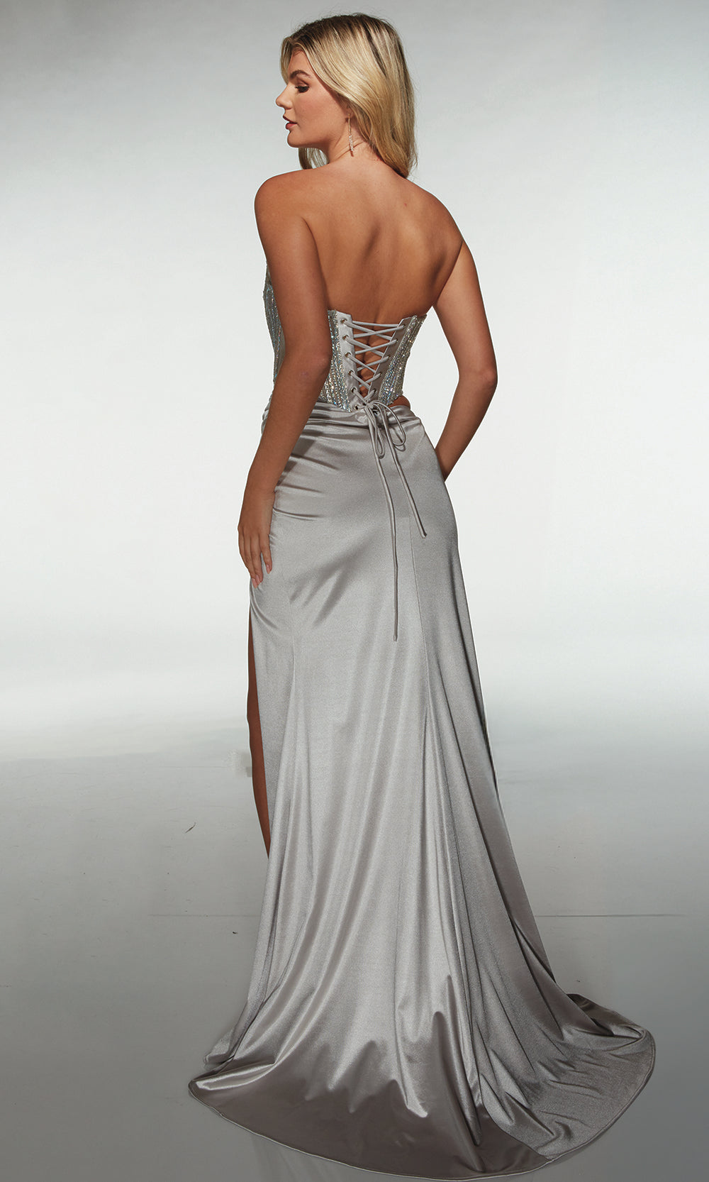 Alyce Paris 62087 - Draped Slit Skirt Formal Dress Prom Dresses