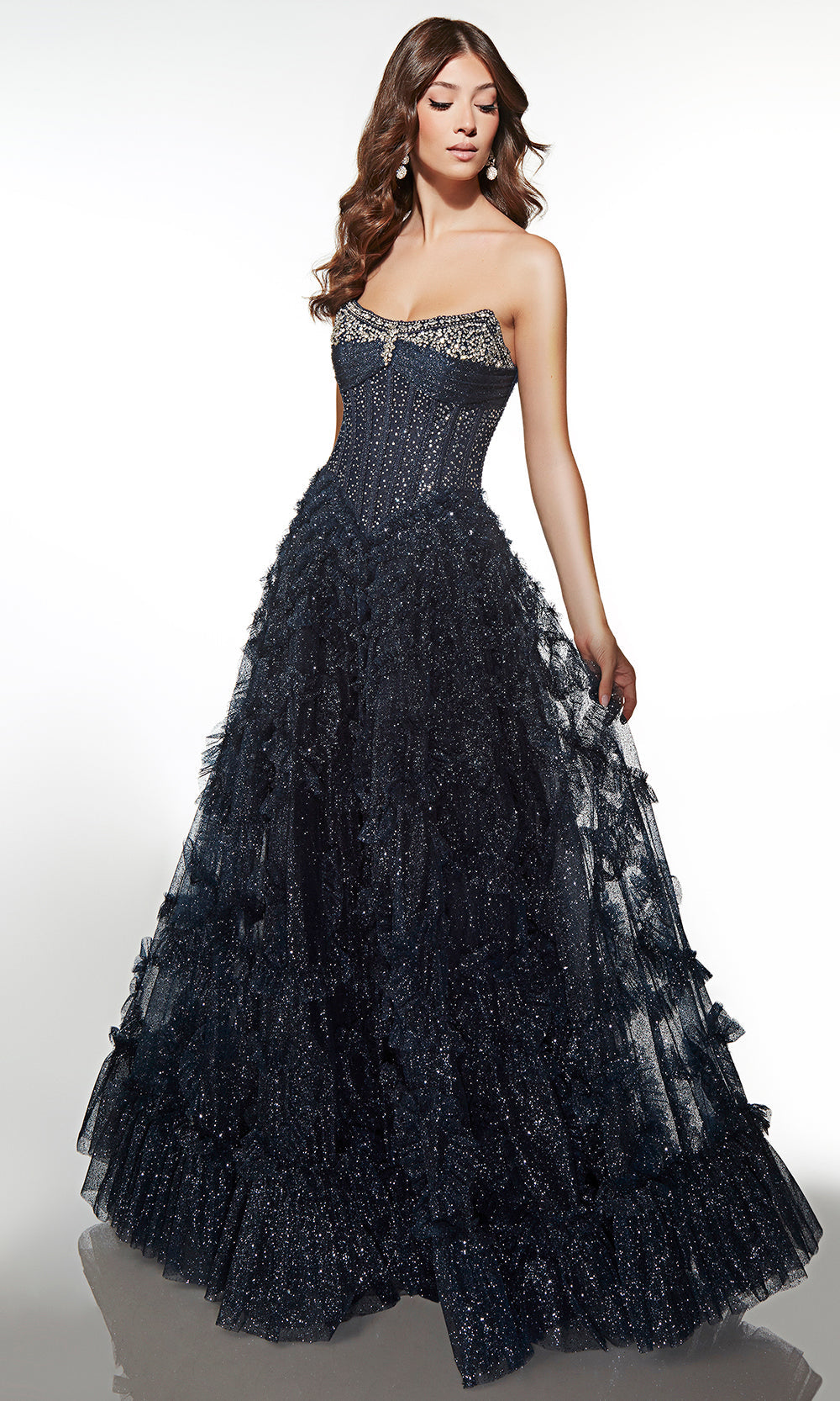 Alyce Paris 62096 - Strapless Sparkling Ruffle Ball Gown Prom Dresses