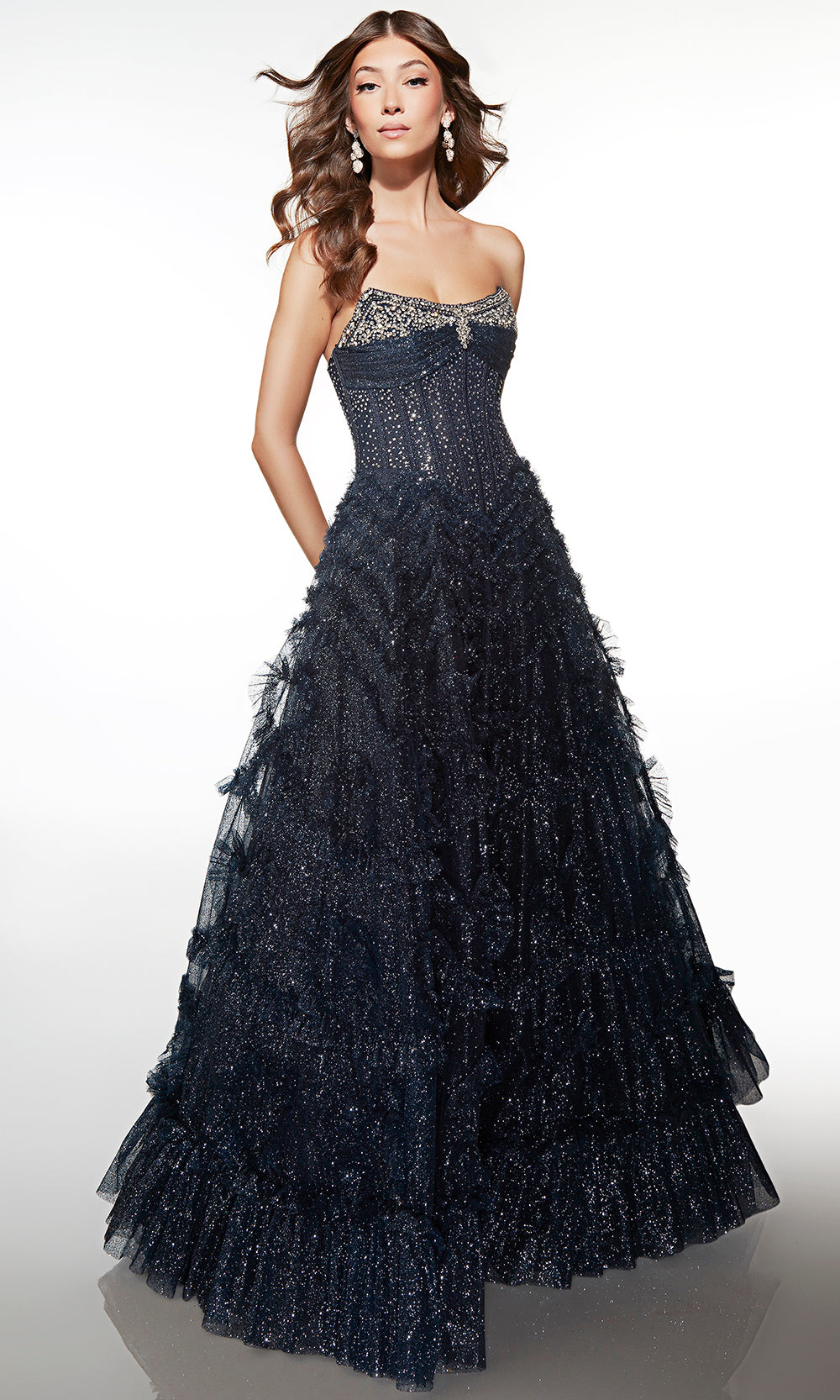 Alyce Paris 62096 - Strapless Sparkling Ruffle Ball Gown Prom Dresses