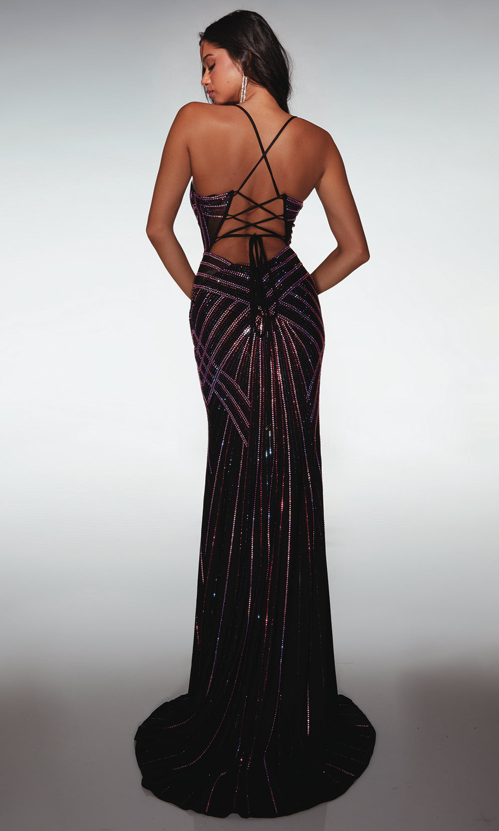 Alyce Paris 62100 - Fitted Beaded Dress with Lace-Up Back Prom Dresses
