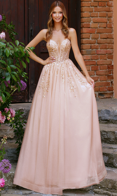 Clarisse 62102 - Strapless Embellished Gown with Corset Bodice Prom Dresses