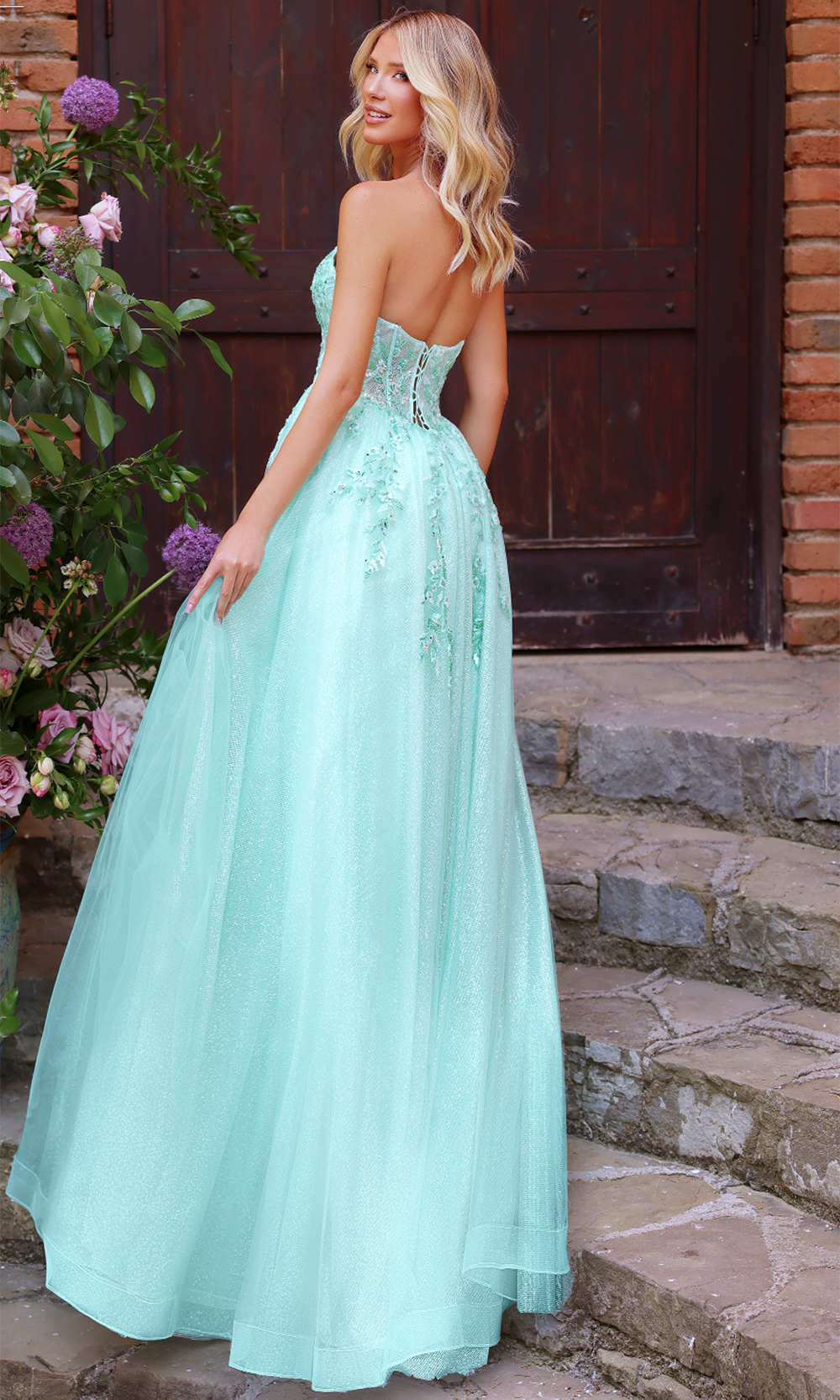 Clarisse 62102 - Strapless Embellished Gown with Corset Bodice Prom Dresses