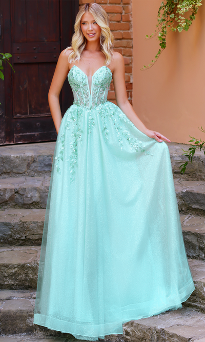 Clarisse 62102 - Strapless Embellished Gown with Corset Bodice Prom Dresses