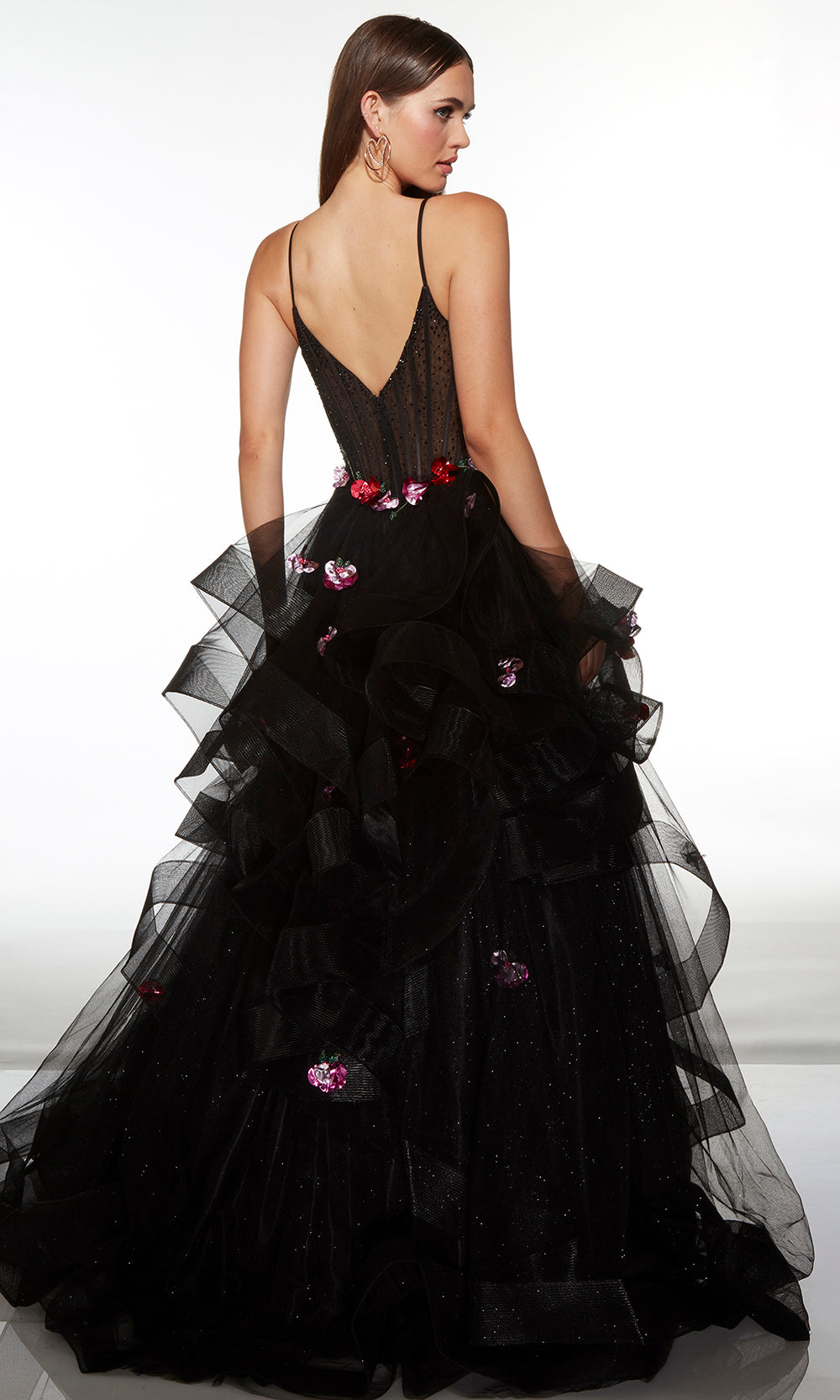 Alyce Paris 62108 - Sheer Corset Ruffle Skirt Evening Dress Ball Gowns