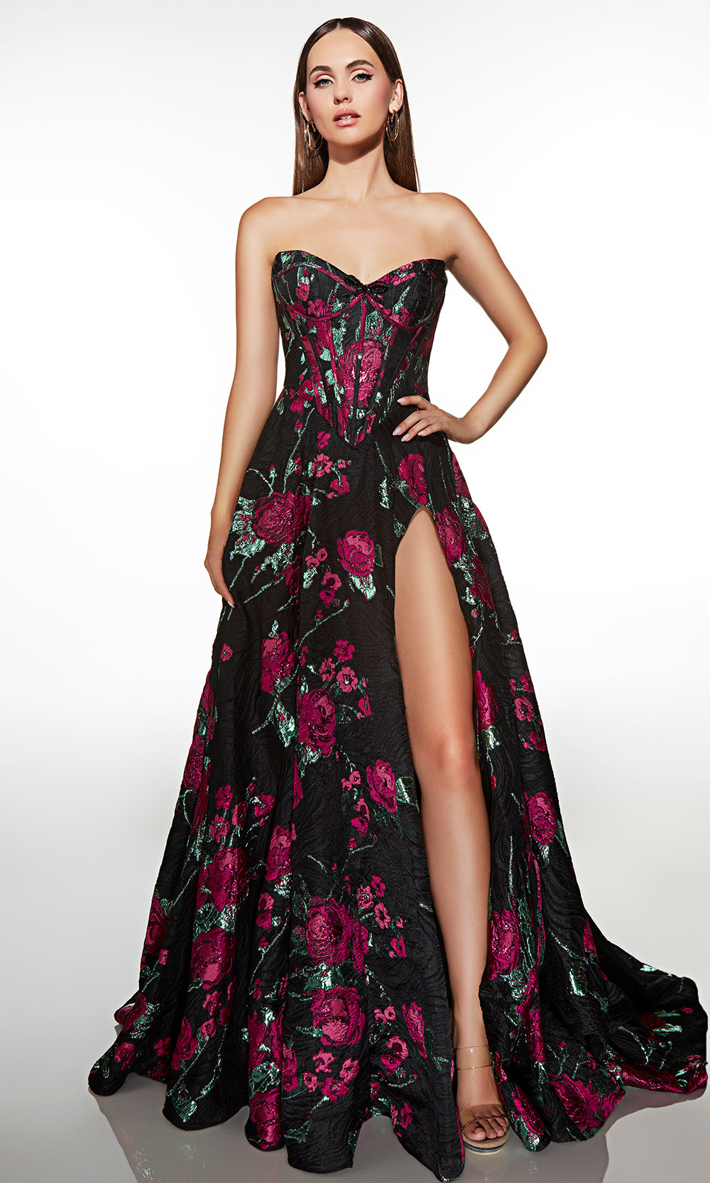 Alyce Paris 62109 - Corset Bodice Slit Formal Dress Prom Dresses