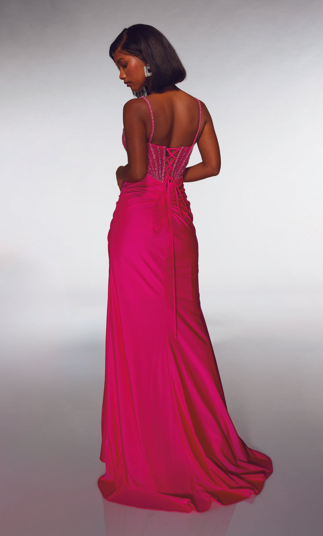 Alyce Paris 62113 - Fitted Gown with Lace Up Back and Beaded Bodice Prom Dresses