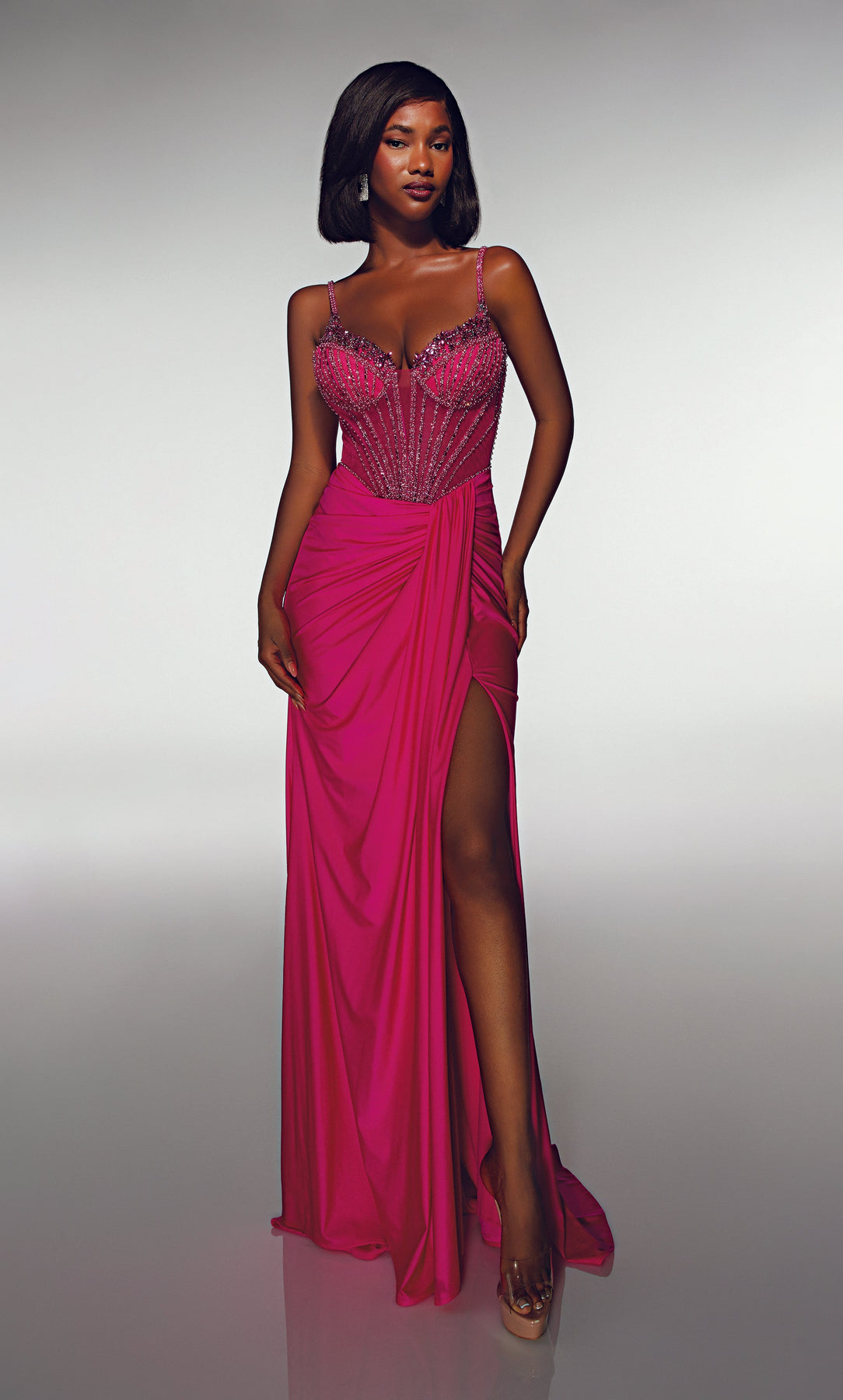 Alyce Paris 62113 - Fitted Gown with Lace Up Back and Beaded Bodice Prom Dresses