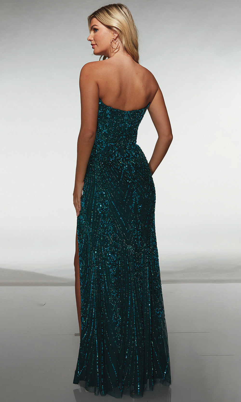 Alyce Paris 62114 - Strapless Beaded Dress with High Slit Prom Dresses