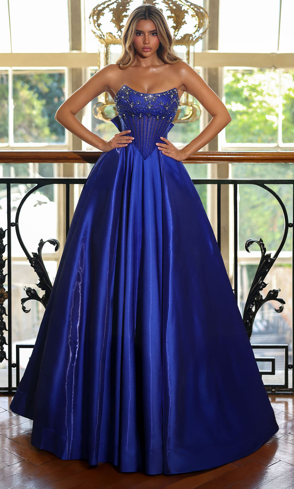 Alyce Paris 62134 - Bow Back Ball Gown with Structured Bodice Ball Gowns